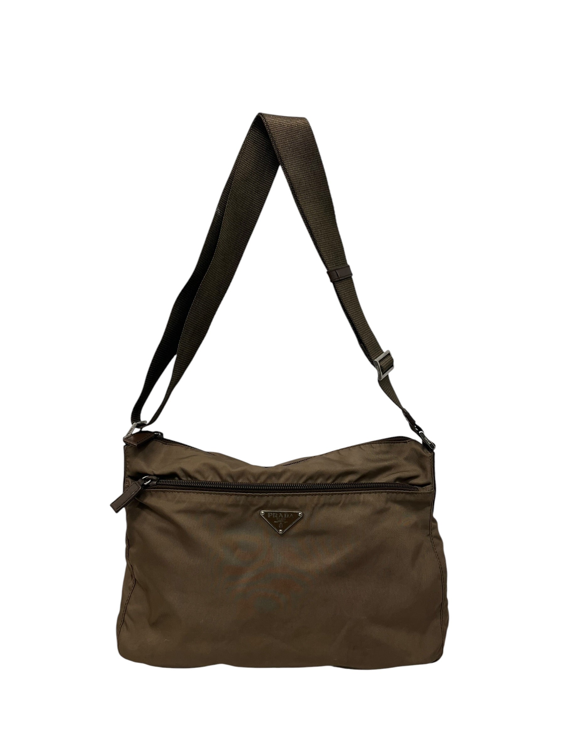 PRADA/Cross Body Bag/Nylon/GRN/ARMY GRN RECTANGLE CROSSBODY view 1