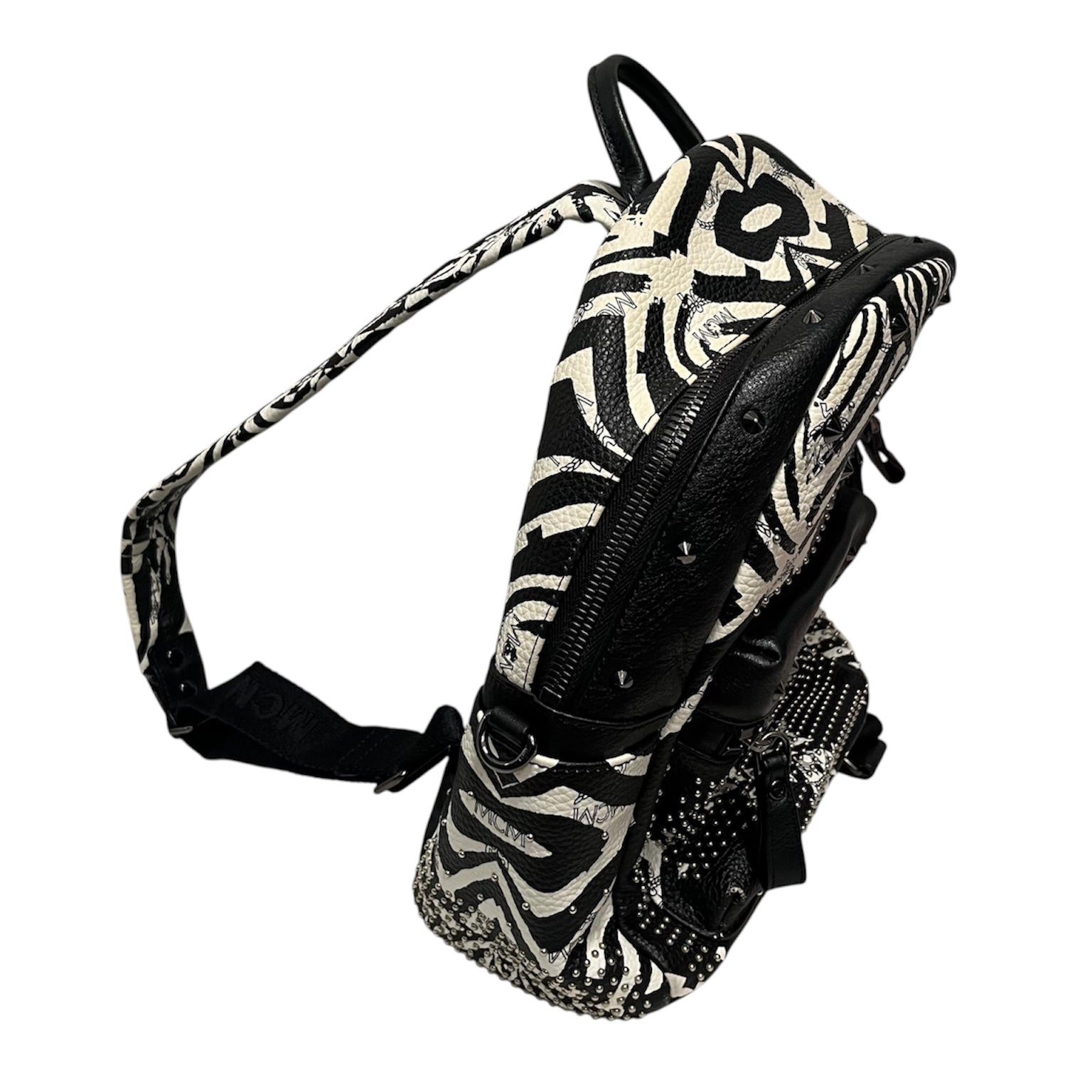 MCM/Backpack/Animal Pattern/Leather/WHT/zebra backpac view 3