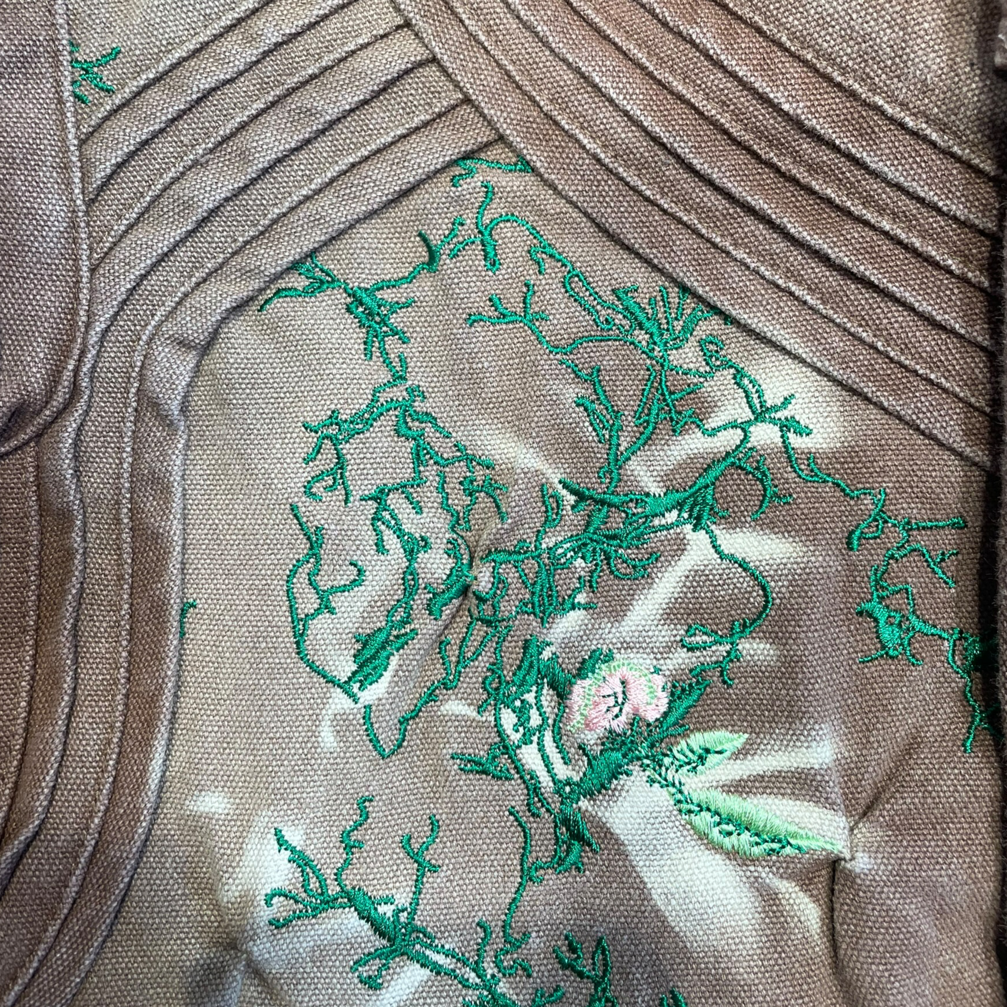 BAD SON/Cargo Pants/XXL/Cotton/BRW/Floral Pattern/embroidered vines with flowers view 6