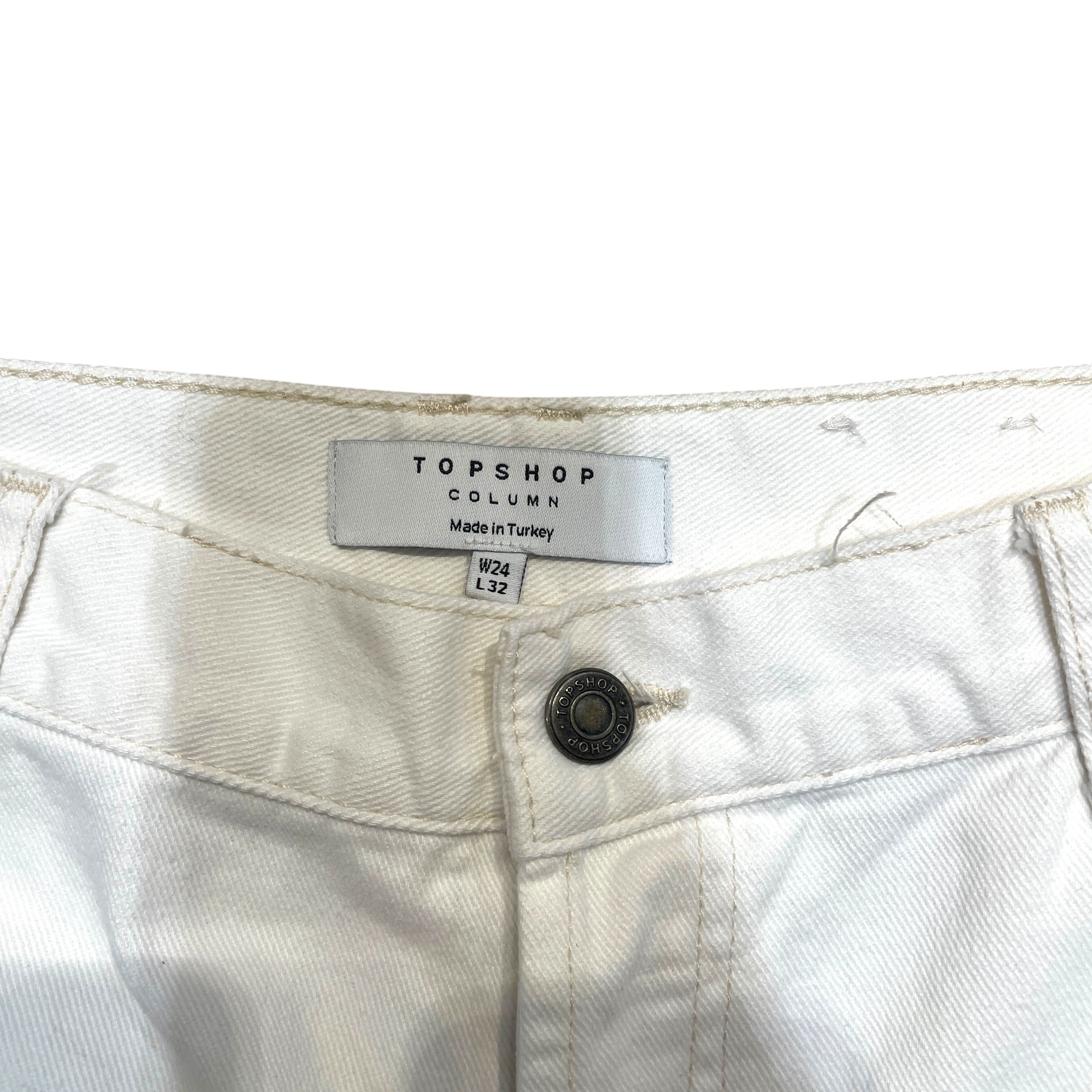 TOPSHOP/Straight Pants/24/Cotton/WHT/Column Fit Straight Pants view 3