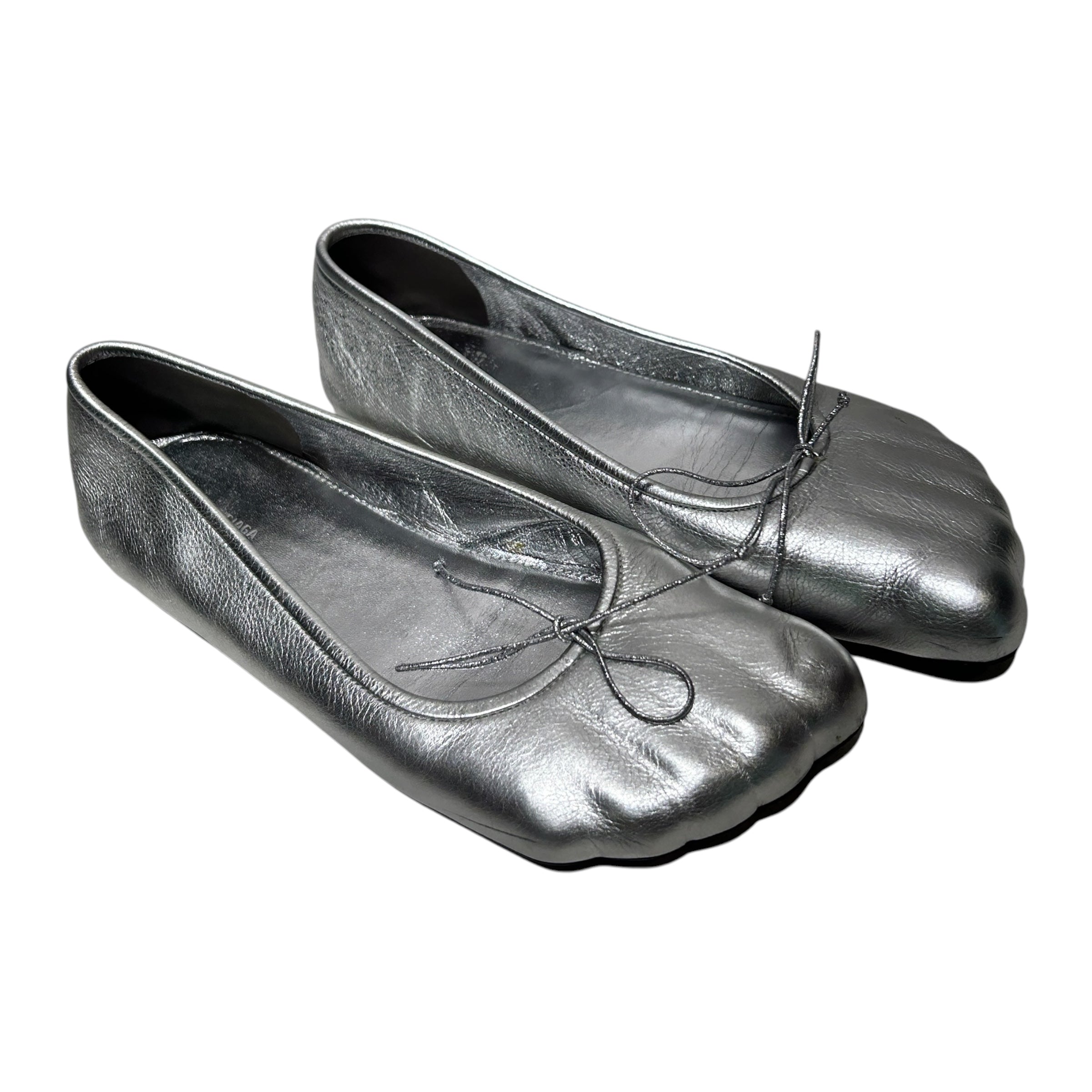 BALENCIAGA/Flat Shoes/EU 37/SLV/TOE IMPRINT BALLET FLAT BOWS view 1