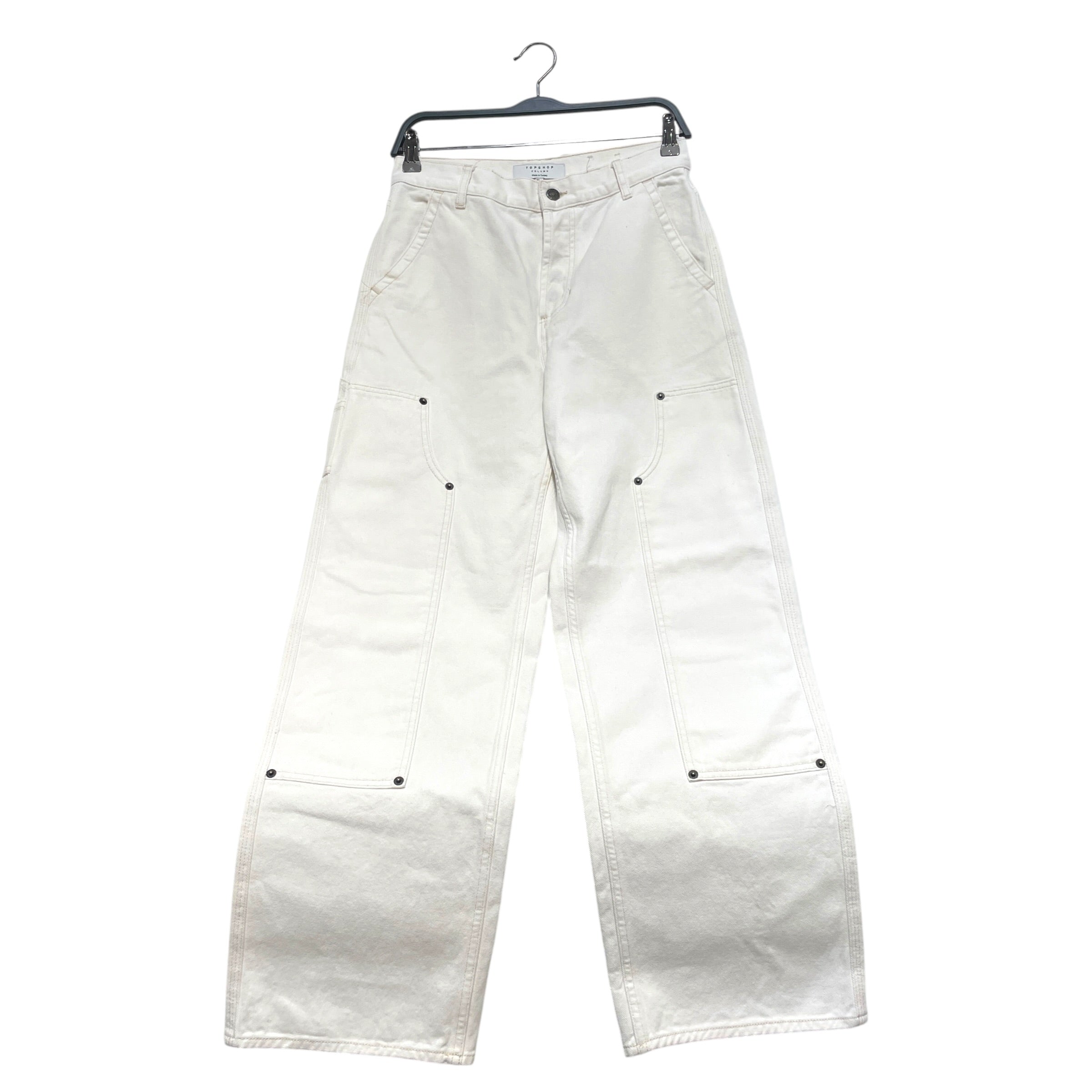 TOPSHOP/Straight Pants/24/Cotton/WHT/Column Fit Straight Pants view 1