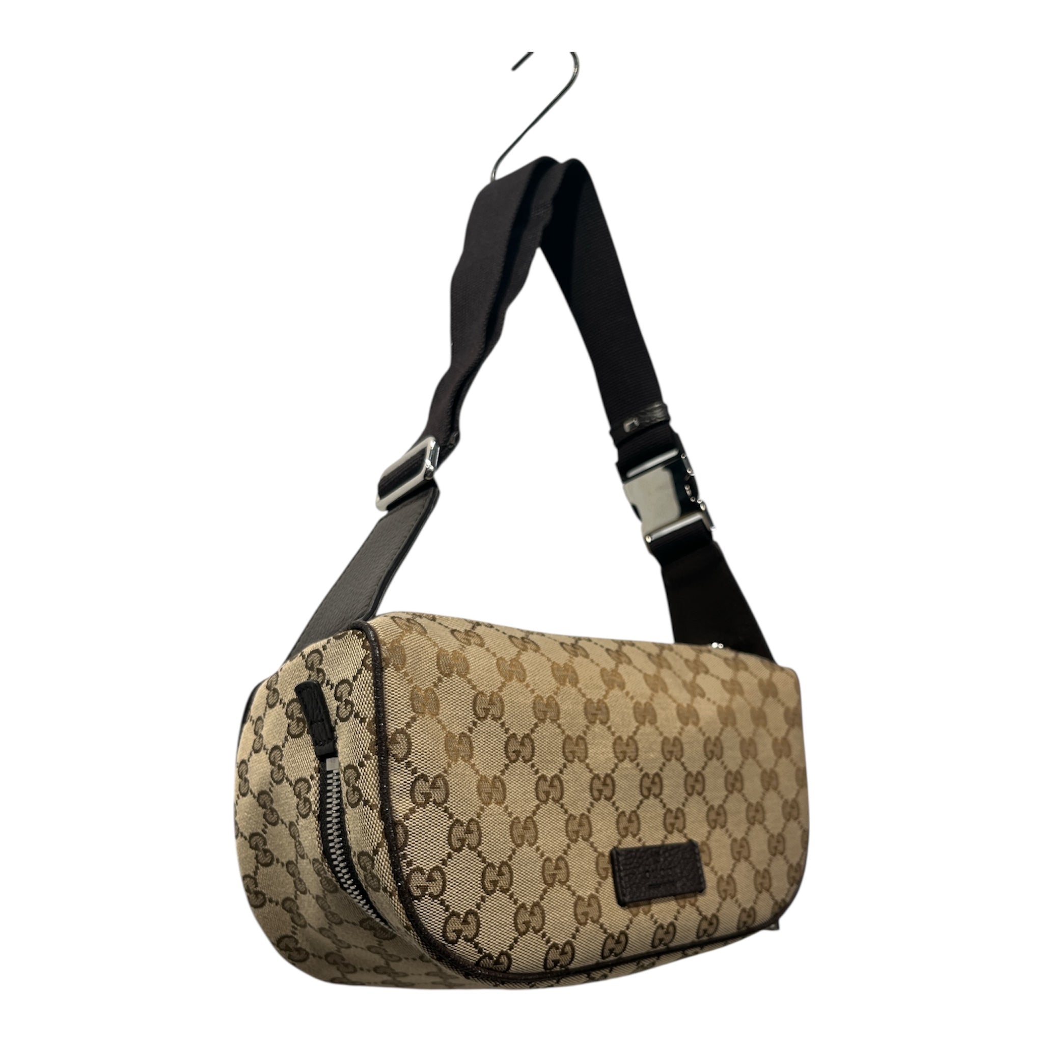 GUCCI/Fanny Pack/Monogram/Cotton/BRW/GG CANVAS BELT BAG view 6