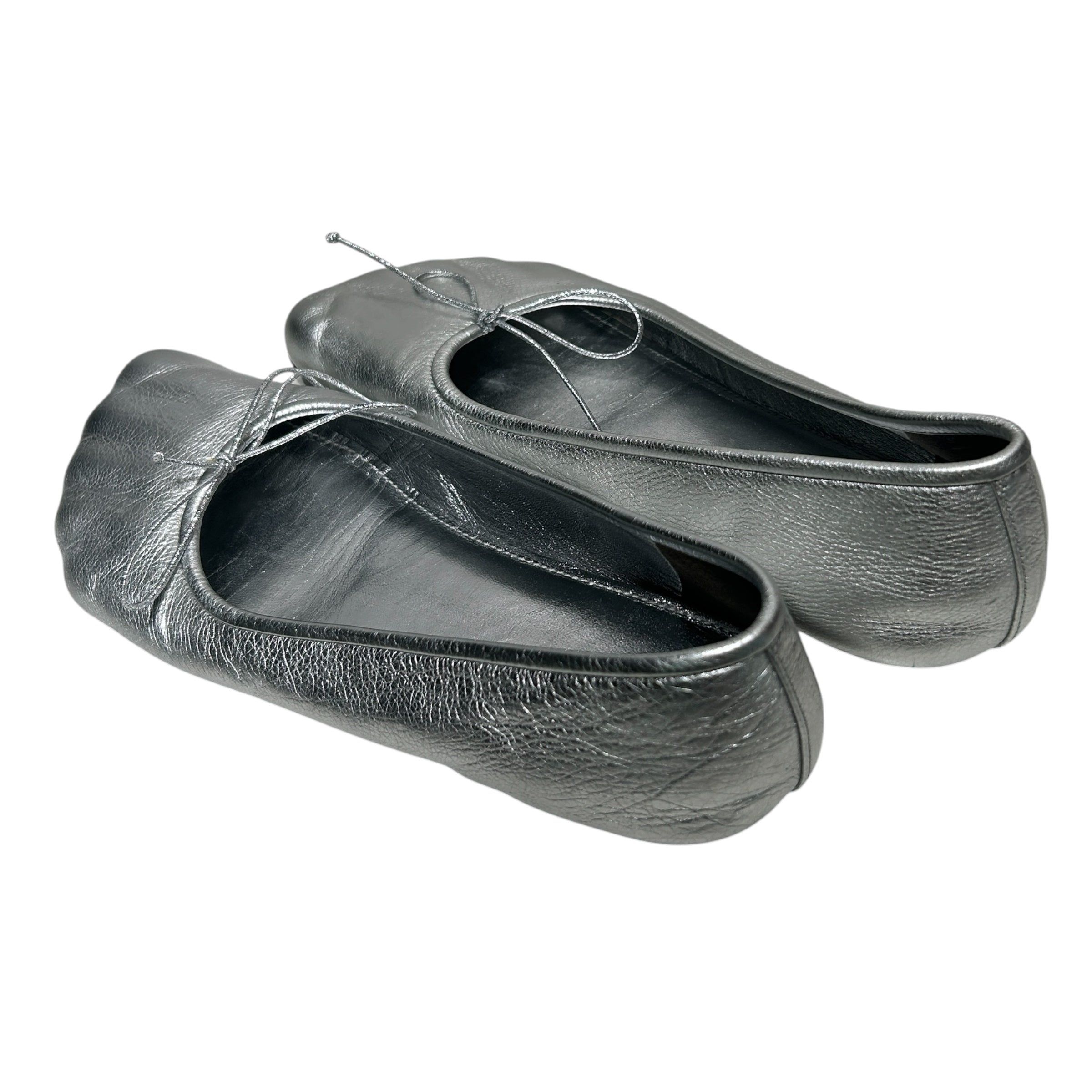 BALENCIAGA/Flat Shoes/EU 37/SLV/TOE IMPRINT BALLET FLAT BOWS view 2