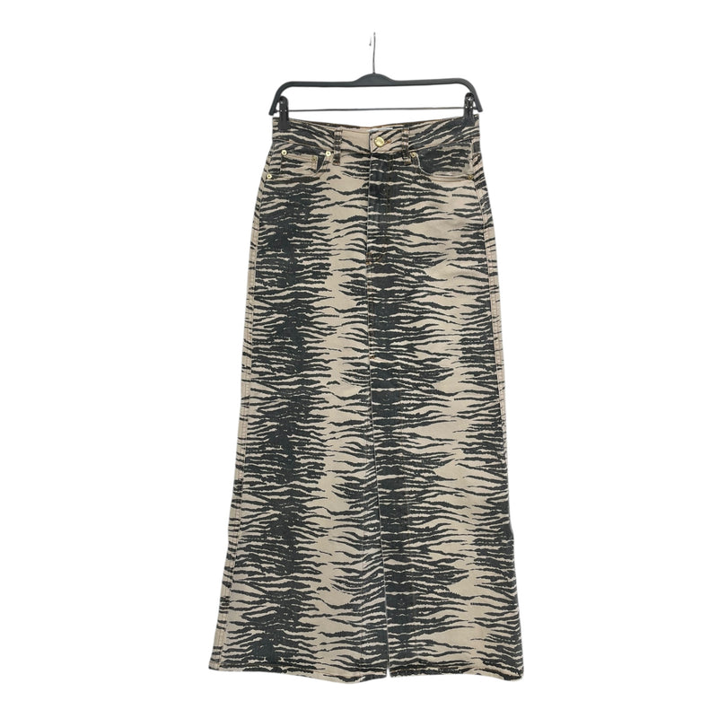 GANNI/Long Skirt/36/All Over Print/Cotton/BEG/Midi Length/