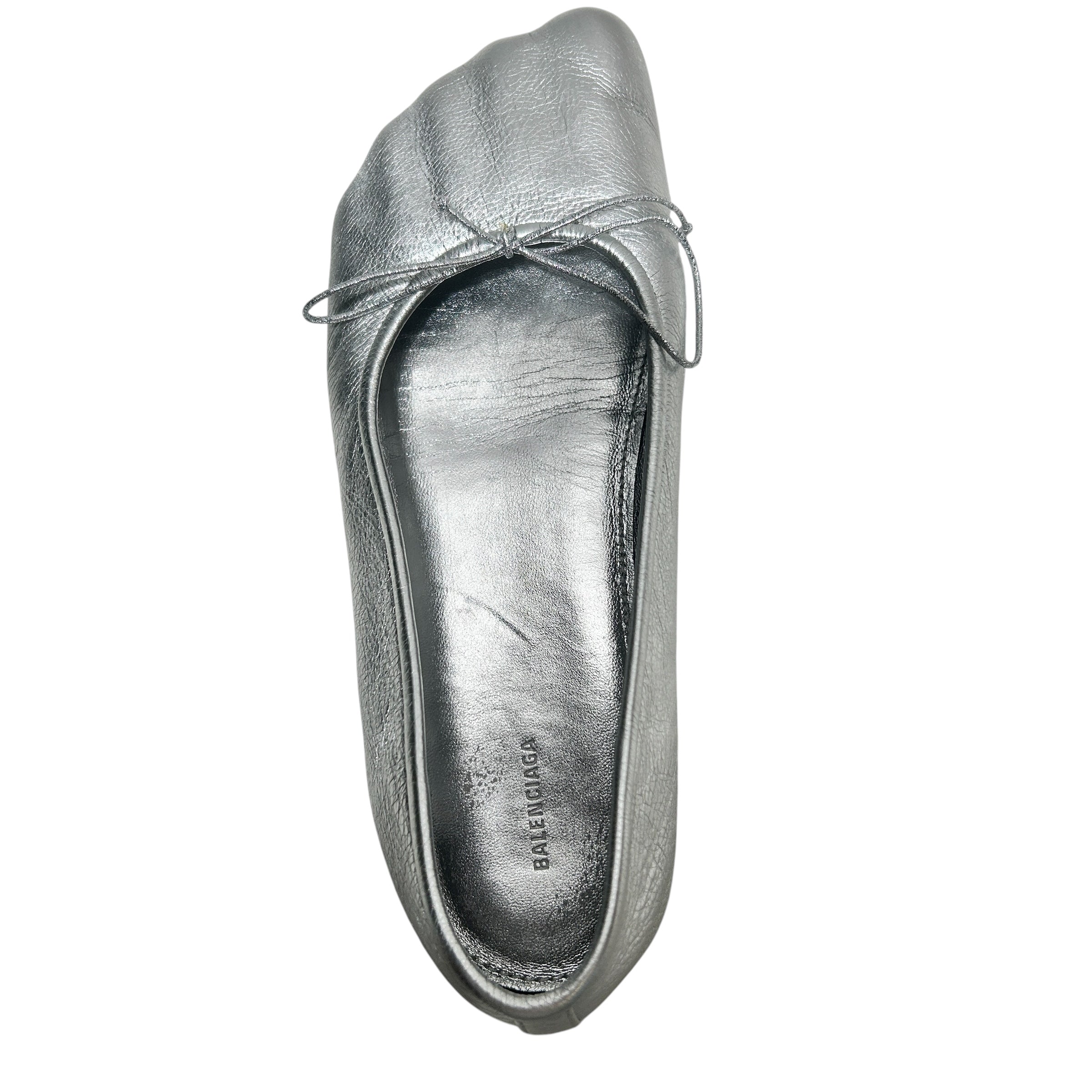 BALENCIAGA/Flat Shoes/EU 37/SLV/TOE IMPRINT BALLET FLAT BOWS view 3