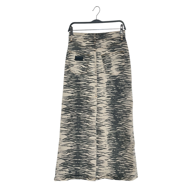 GANNI/Long Skirt/36/All Over Print/Cotton/BEG/Midi Length/