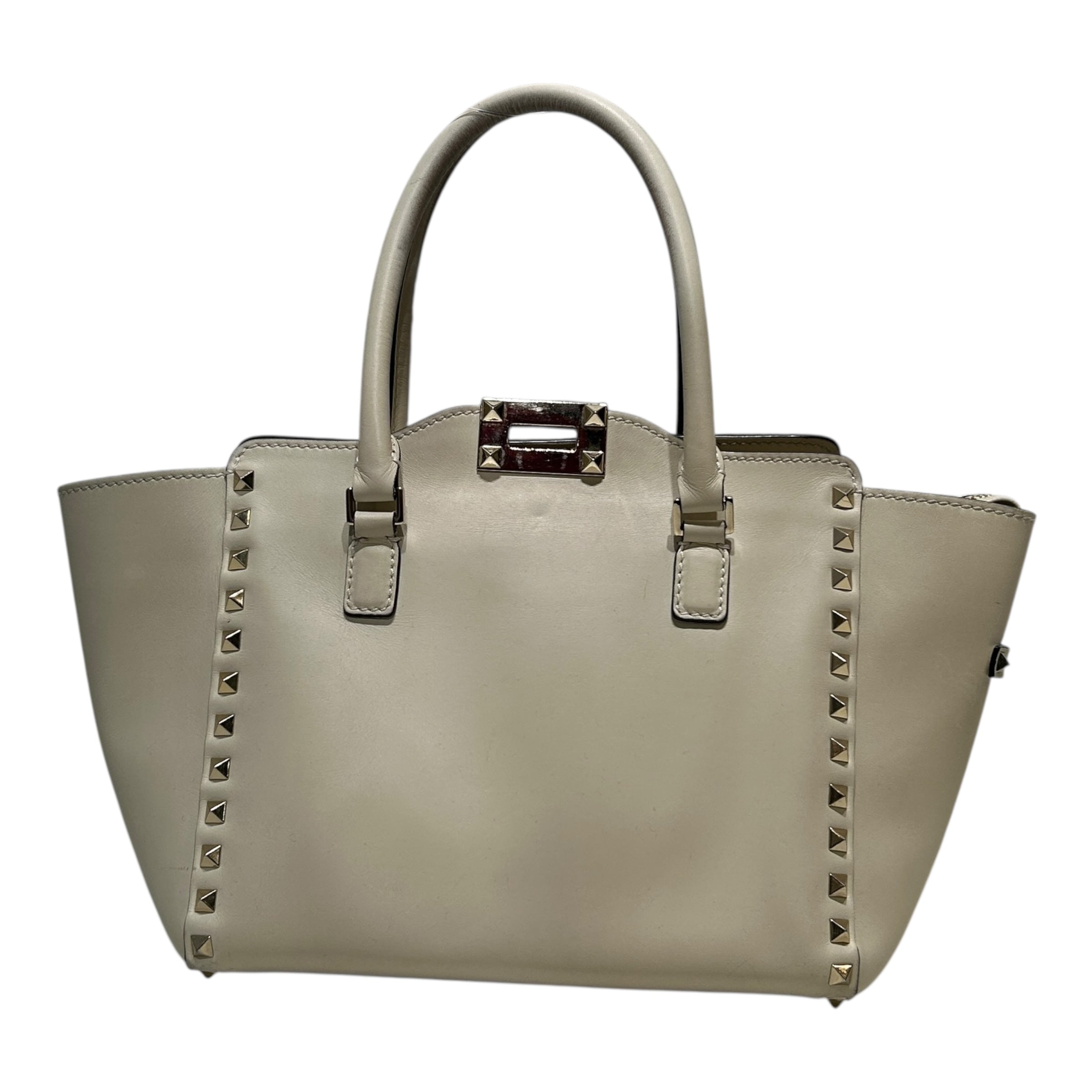VALENTINO GARAVANI/Hand Bag/Leather/CRM/studded bag view 1