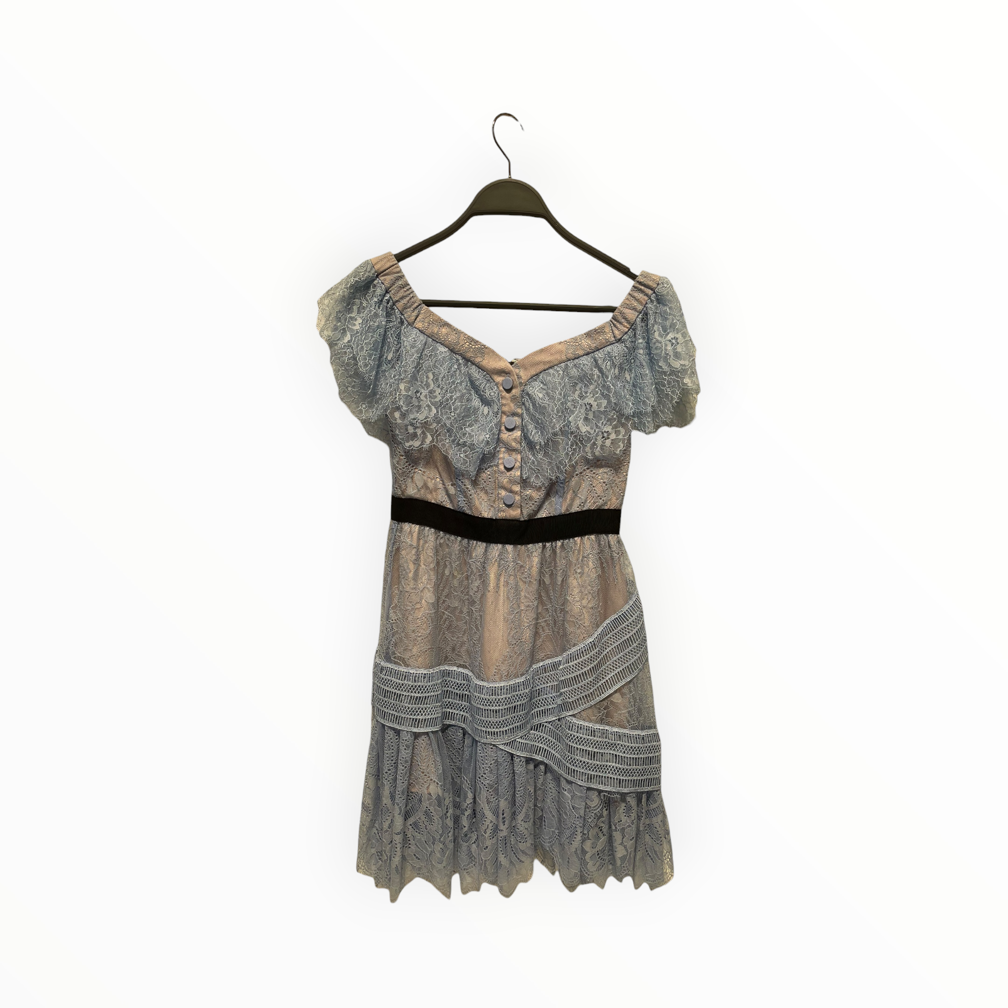 self-portrait/Dress/2/Polyester/BLU/LACE DETIAL view 1