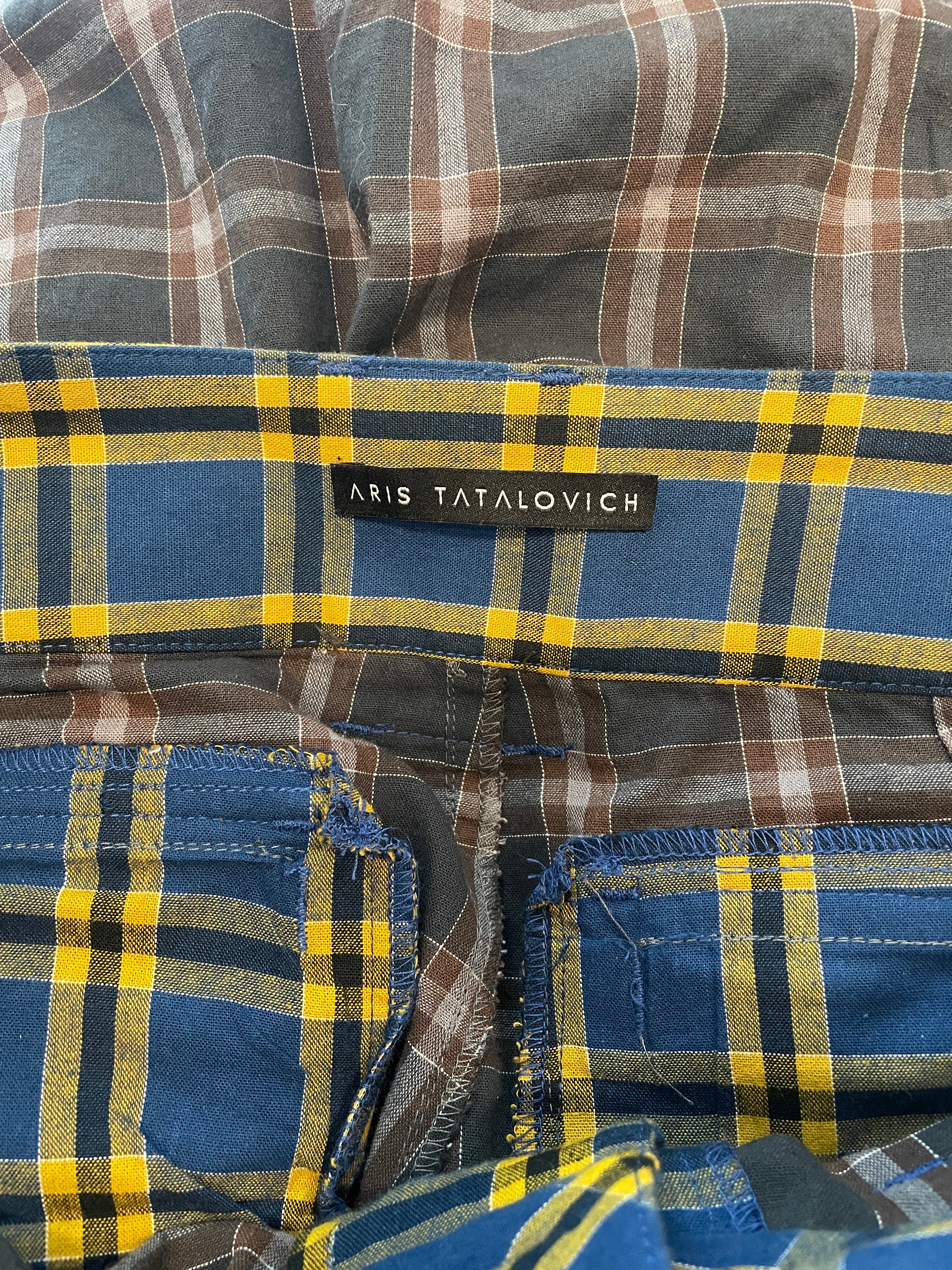 ARIS TATALOVICH/Shorts/30/Cotton/MLT/Plaid/PATCHWORK\BLU,YEL view 3