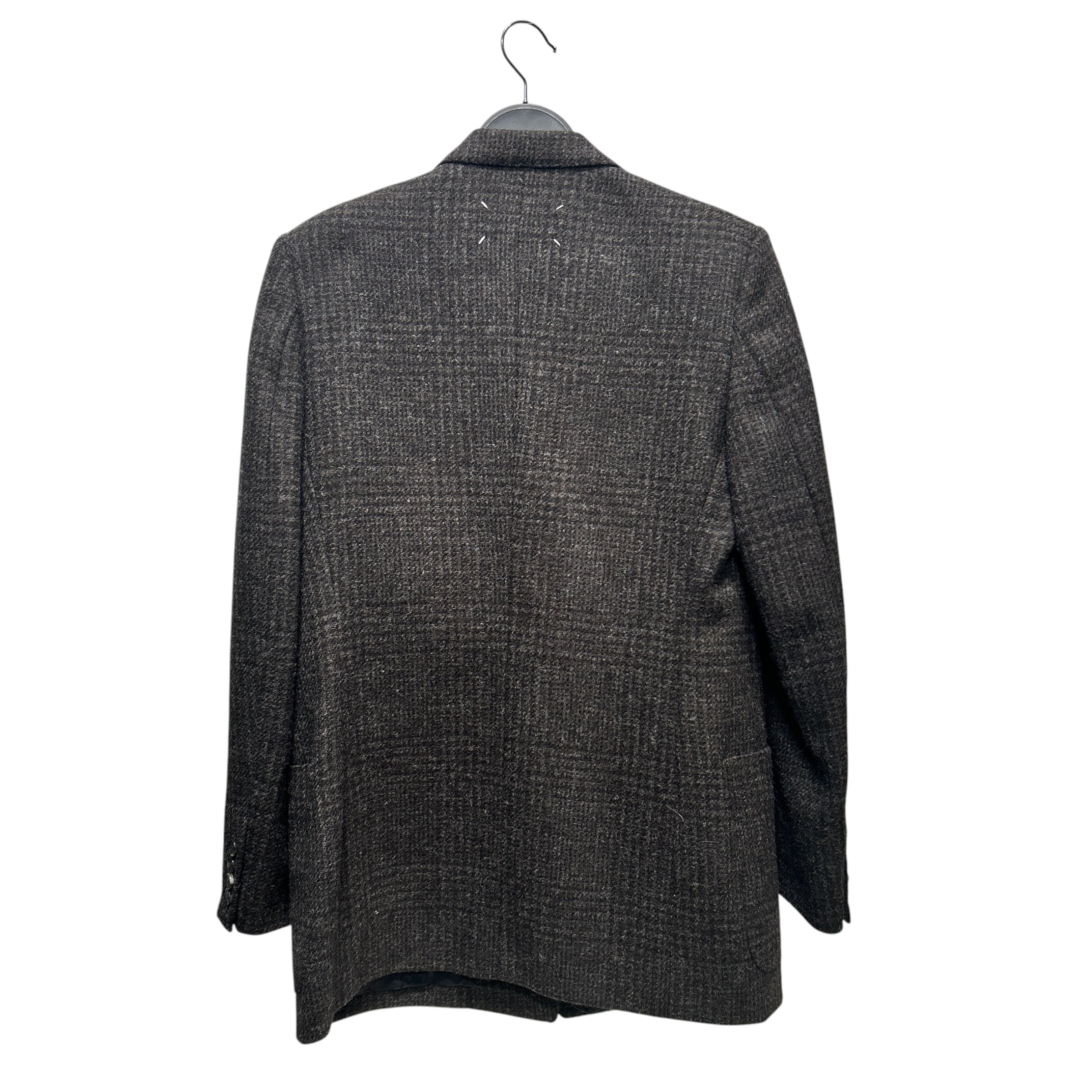 Maison Margiela/Tailored Jkt/42/Wool/GRY/Plaid/DARK GRY/BLK BLAZER TORT. BTTN view 2