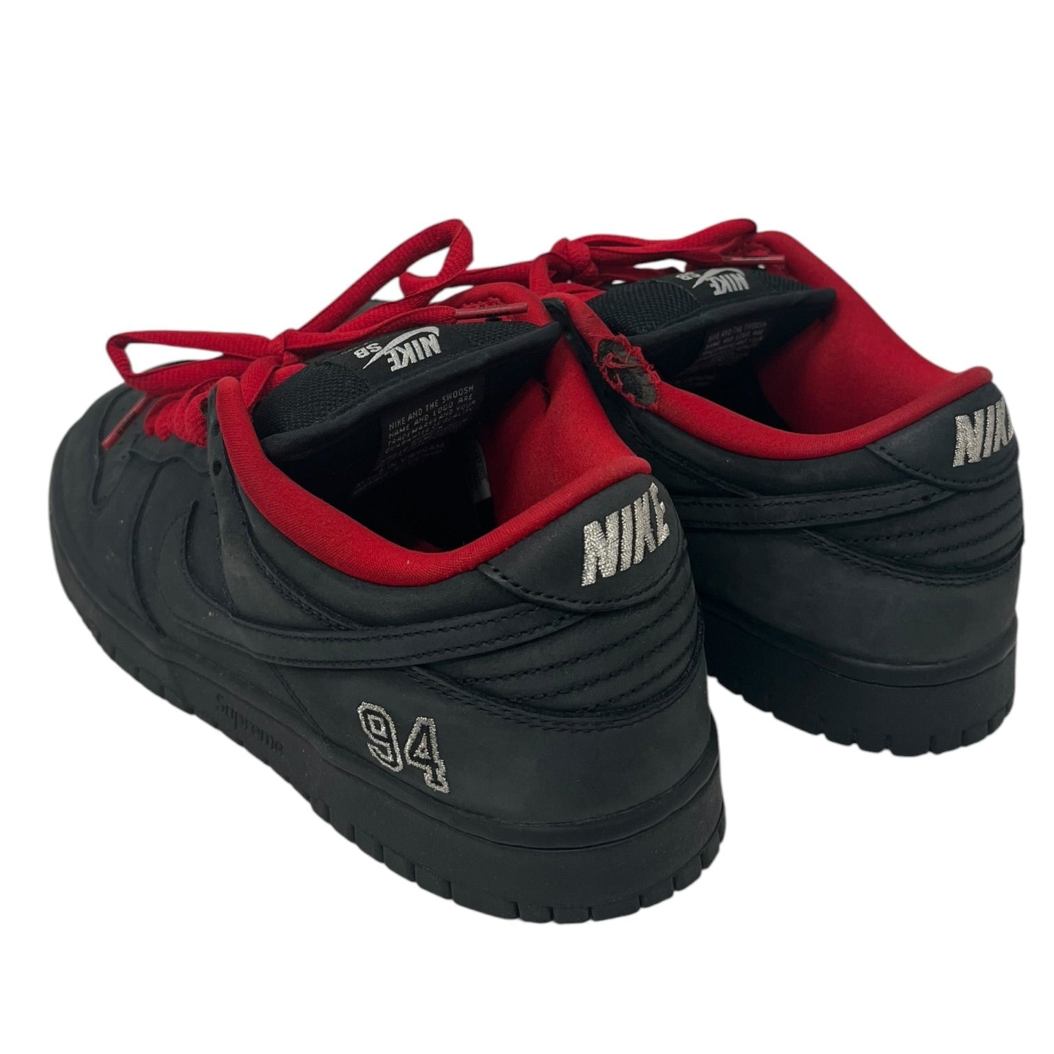 NIKE/Supreme/Low-Sneakers/US 9.5/Suede/BLK/NIKE DUNK SB LOW view 2