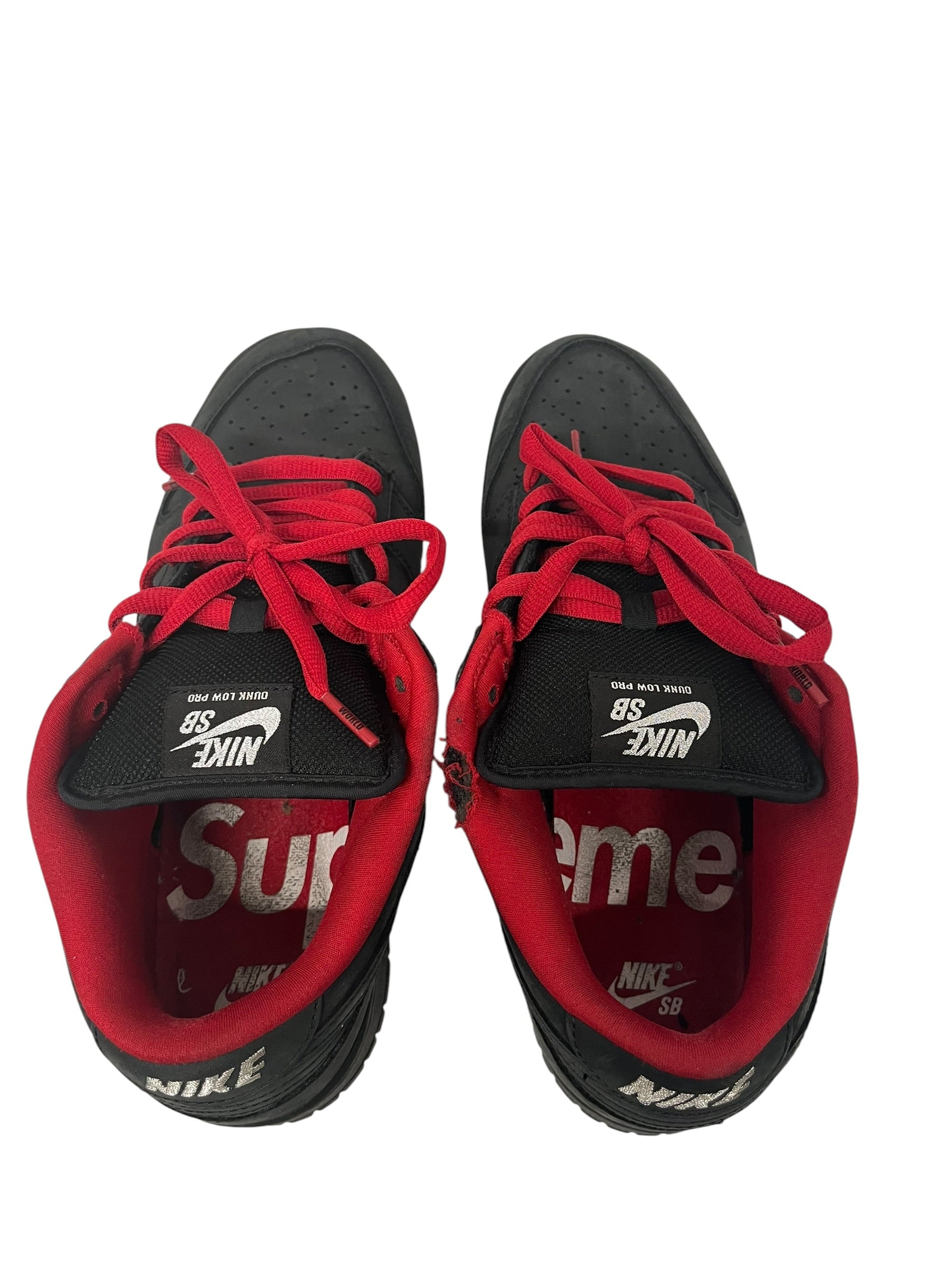NIKE/Supreme/Low-Sneakers/US 9.5/Suede/BLK/NIKE DUNK SB LOW view 3