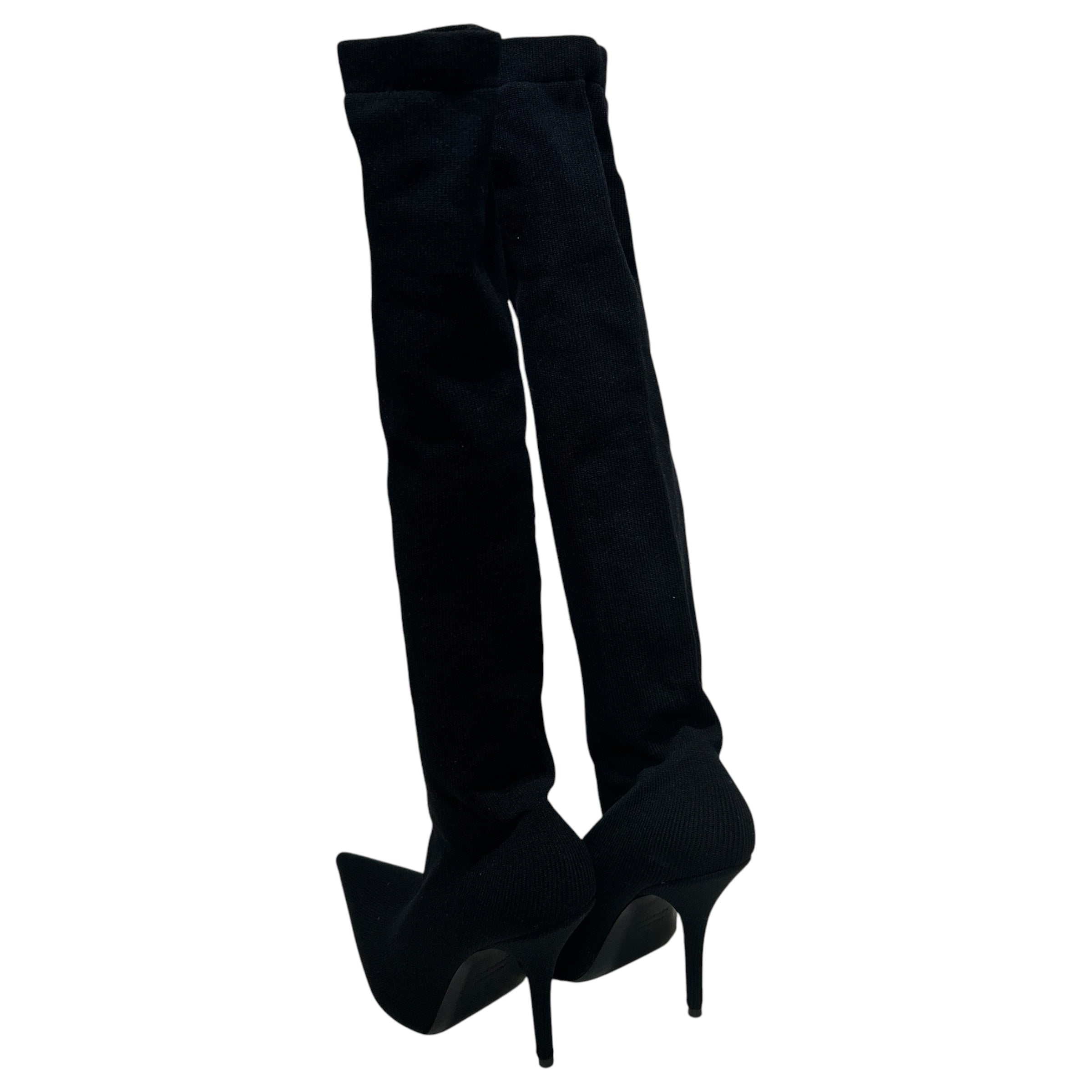 BALENCIAGA/Heels/EU 37/Cotton/BLK/KNIFE SOCK HEELS view 2