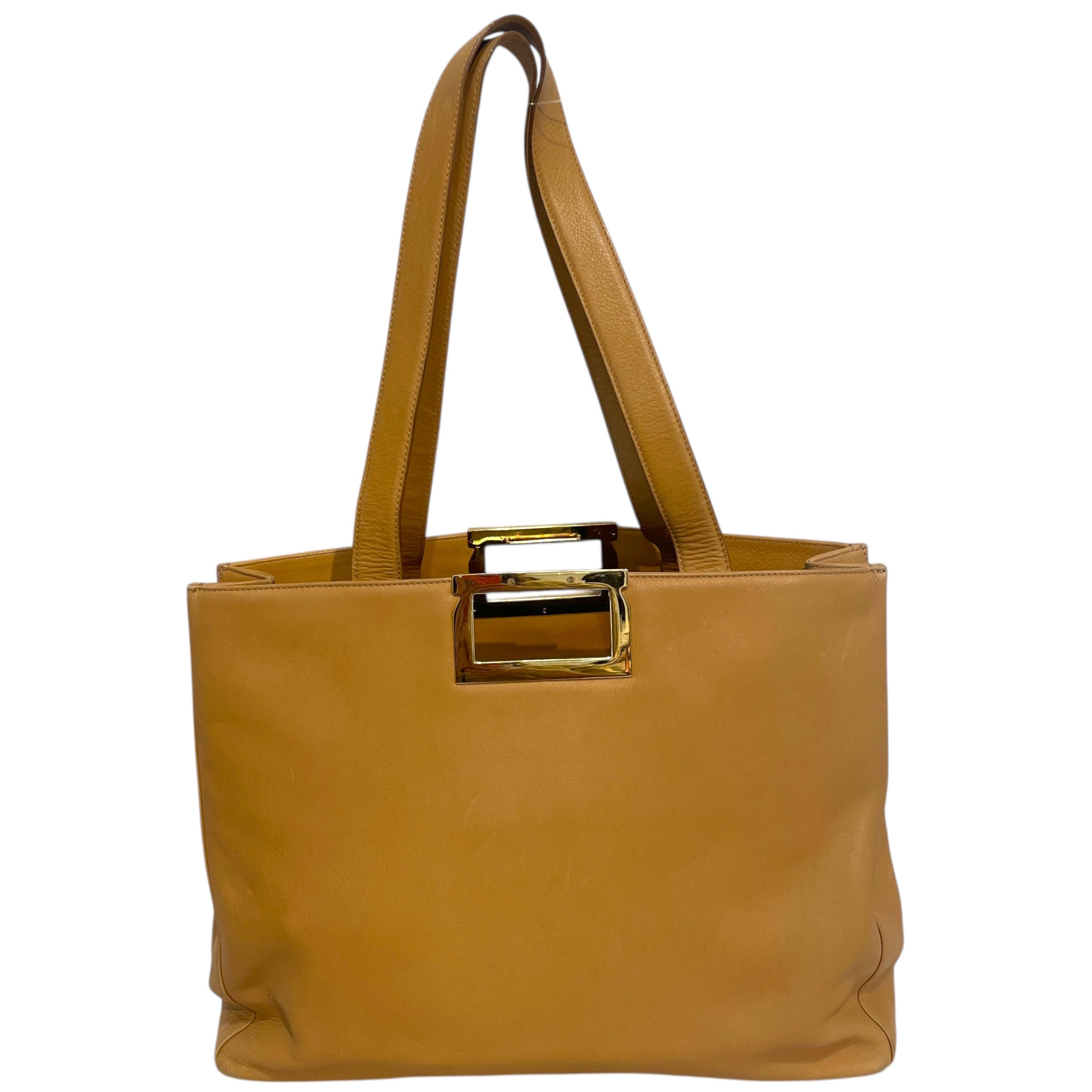 Salvatore Ferragamo/Hand Bag/Leather/BEG/Vintage Ferragamo Leather Tote view 4