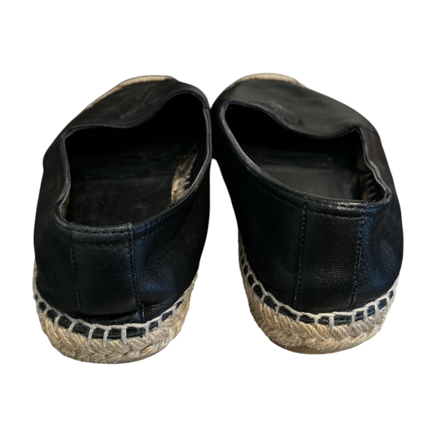 YVES SAINT LAURENT/Flat Shoes/EU 37/Leather/BLK/espadrilles ysl embossed view 4