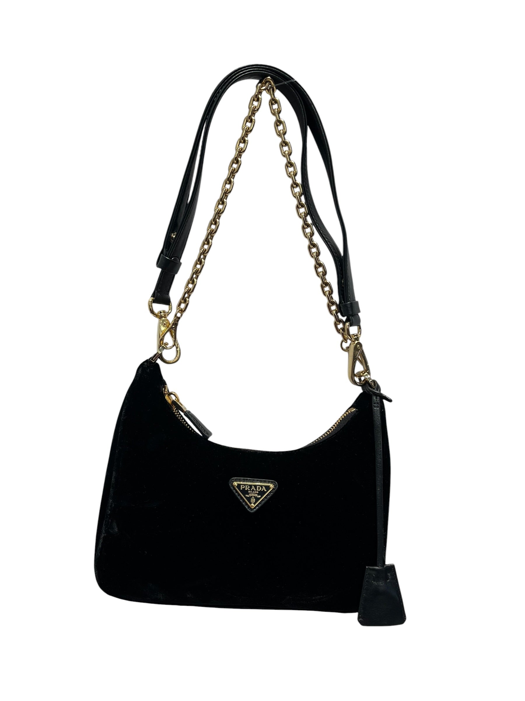 PRADA/Hand Bag/BLK/VELVET MINI BAG view 1