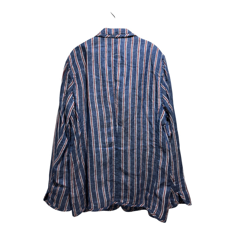 ts(s)/Jacket/L/Linen/BLU/Stripe/STRIPED SUIT JACKET