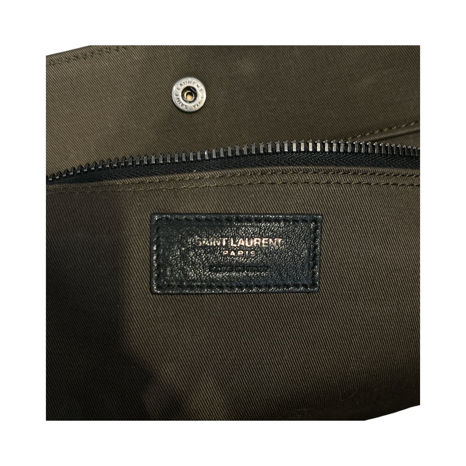 SAINT LAURENT/Tote Bag/GRN/olive rive gauche tote bag view 4