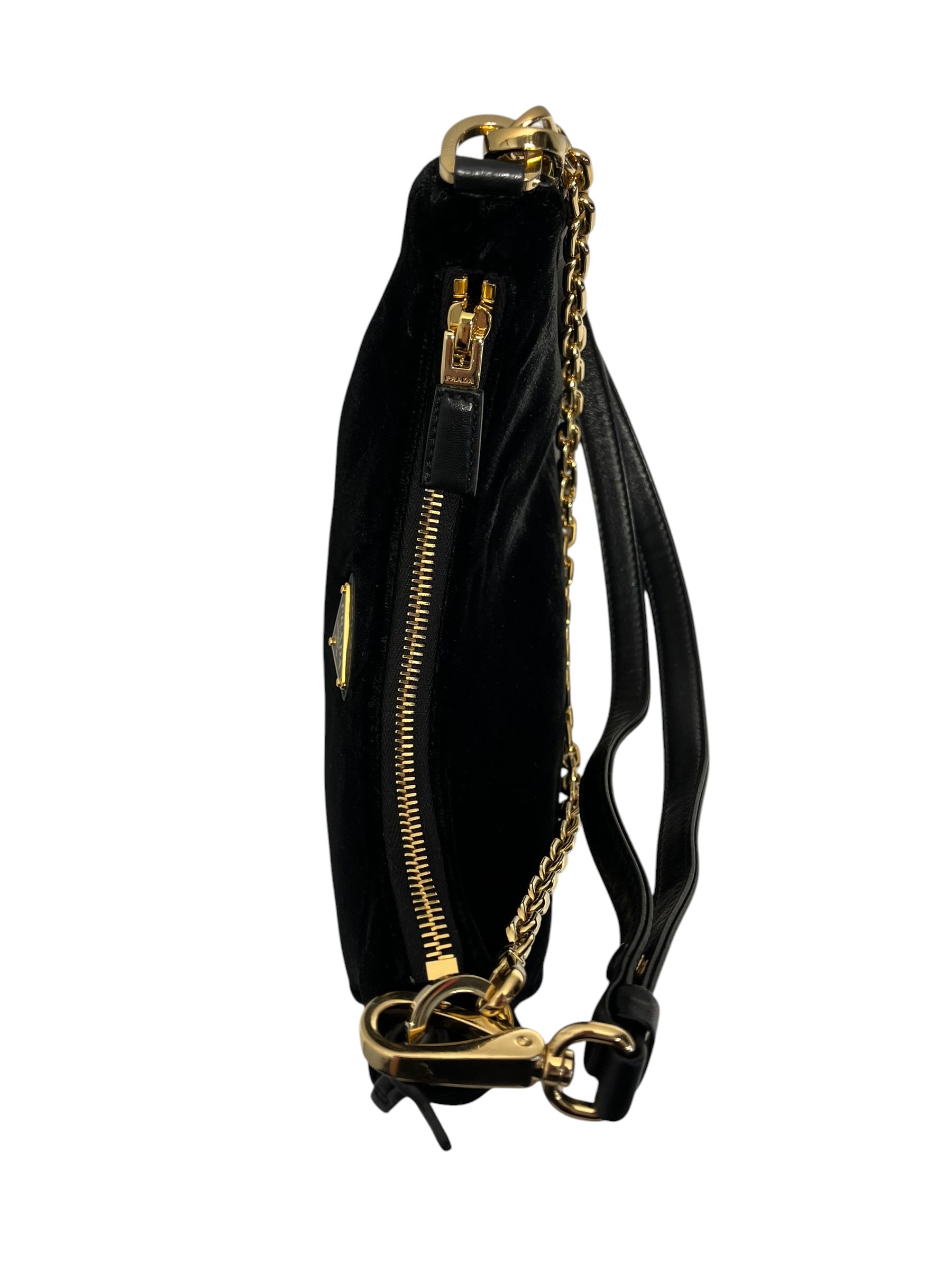 PRADA/Hand Bag/BLK/VELVET MINI BAG view 3