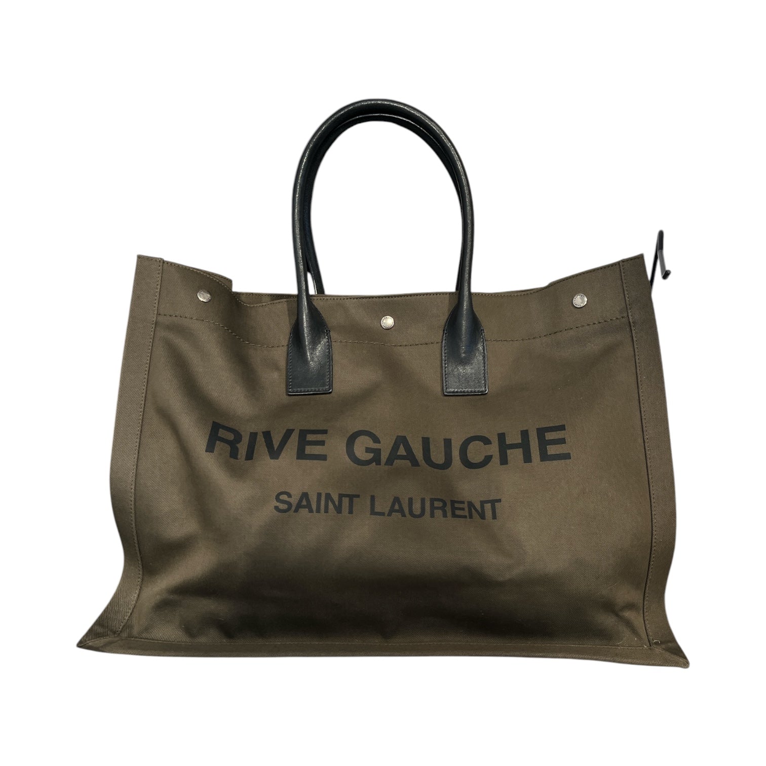 SAINT LAURENT/Tote Bag/GRN/olive rive gauche tote bag view 1