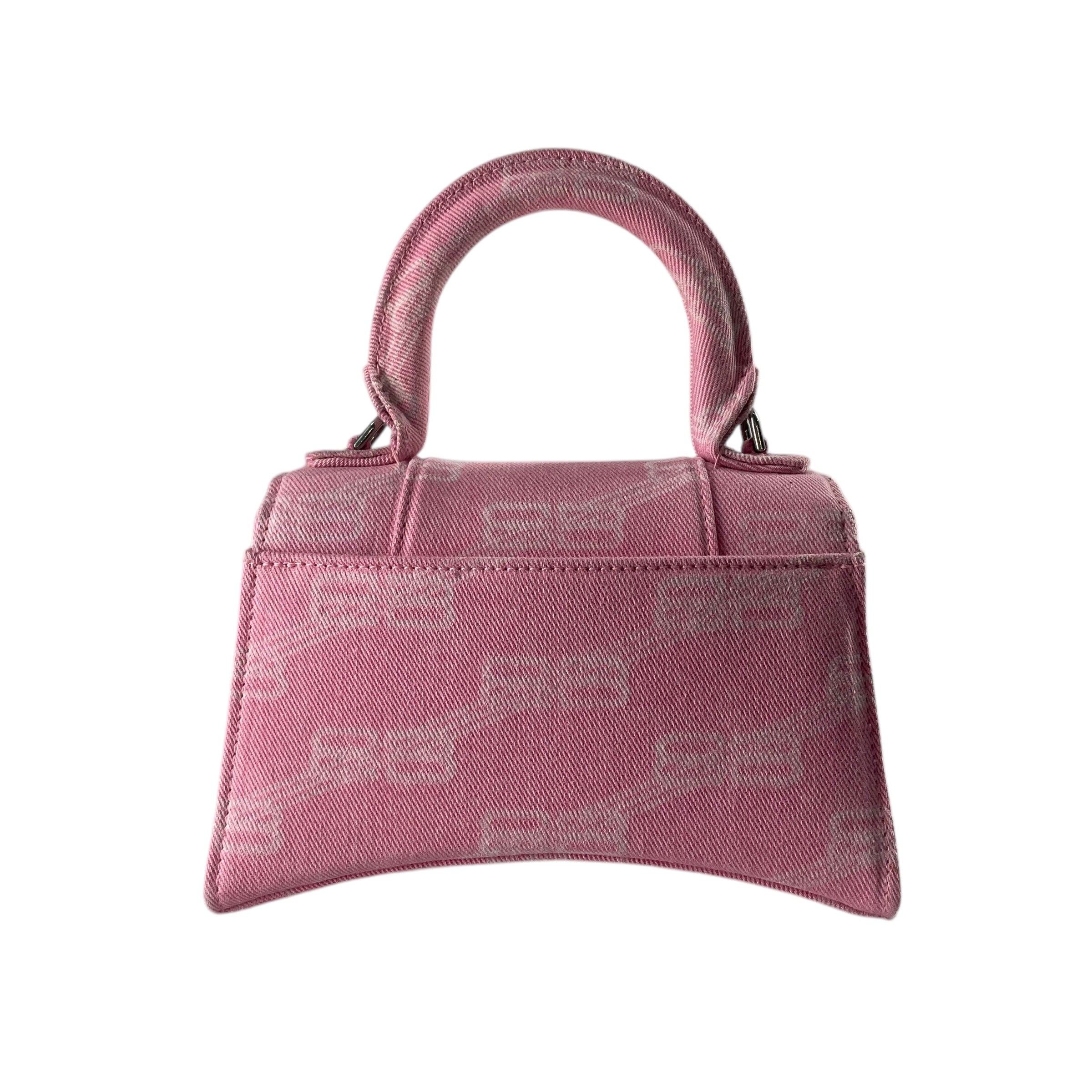 BALENCIAGA/Cross Body Bag/Monogram/Cotton/PNK/hourglass view 2