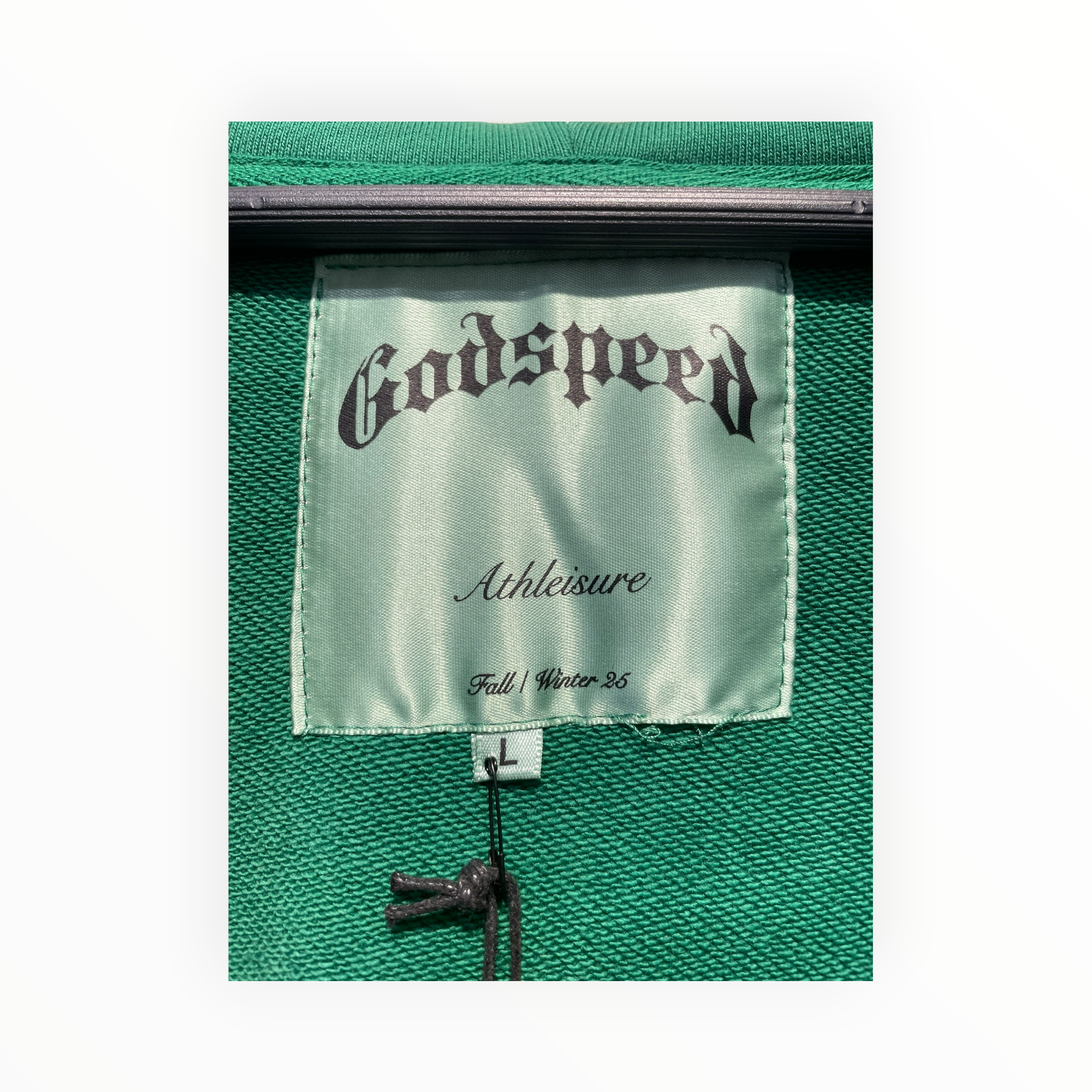 GODSPEED NEW YORK/Zip Up Hoodie/L/Cotton/GRN/GODSPEED APPLIQUE view 3
