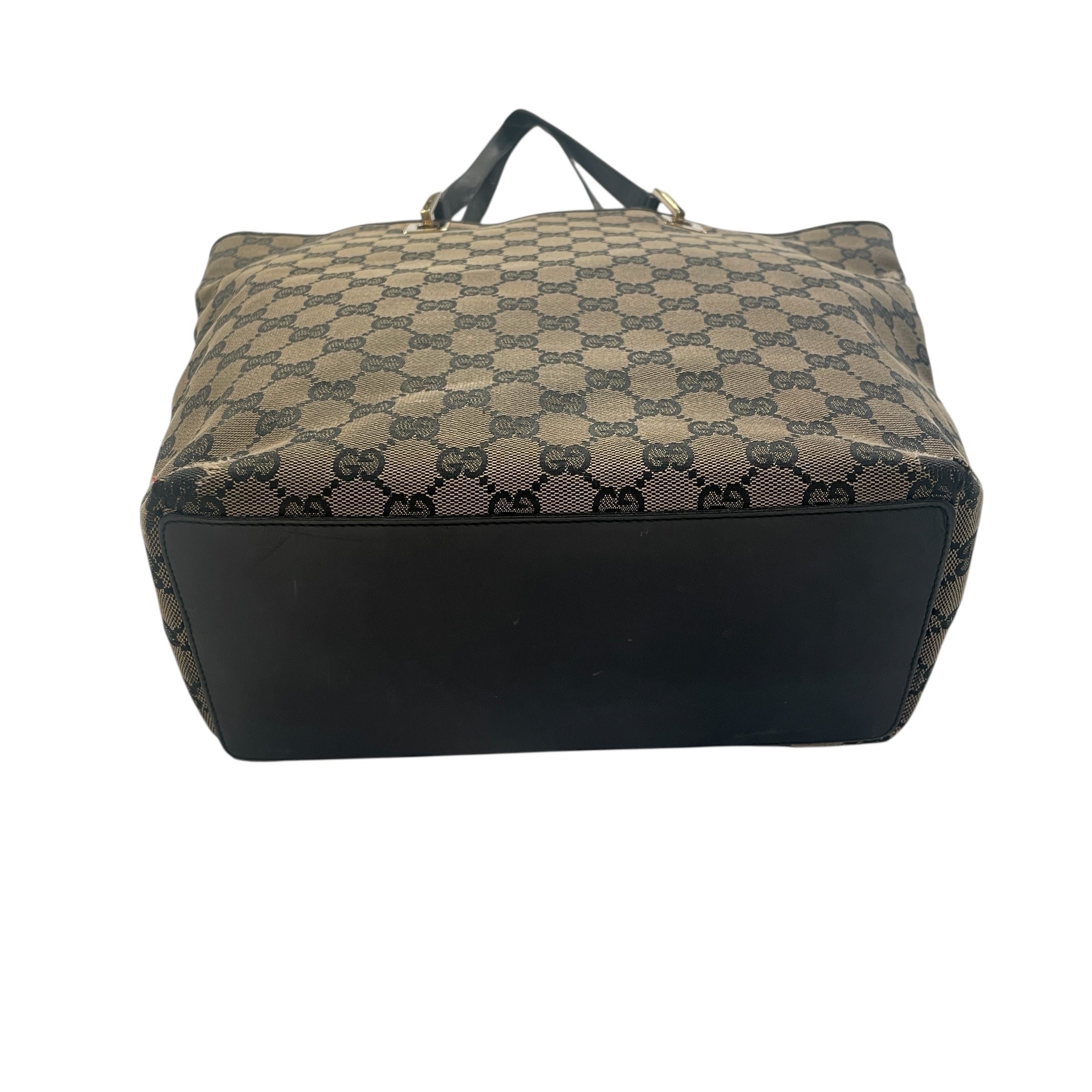 GUCCI/Hand Bag/Monogram/NVY/GG Monogram Tote w lthr trim view 3