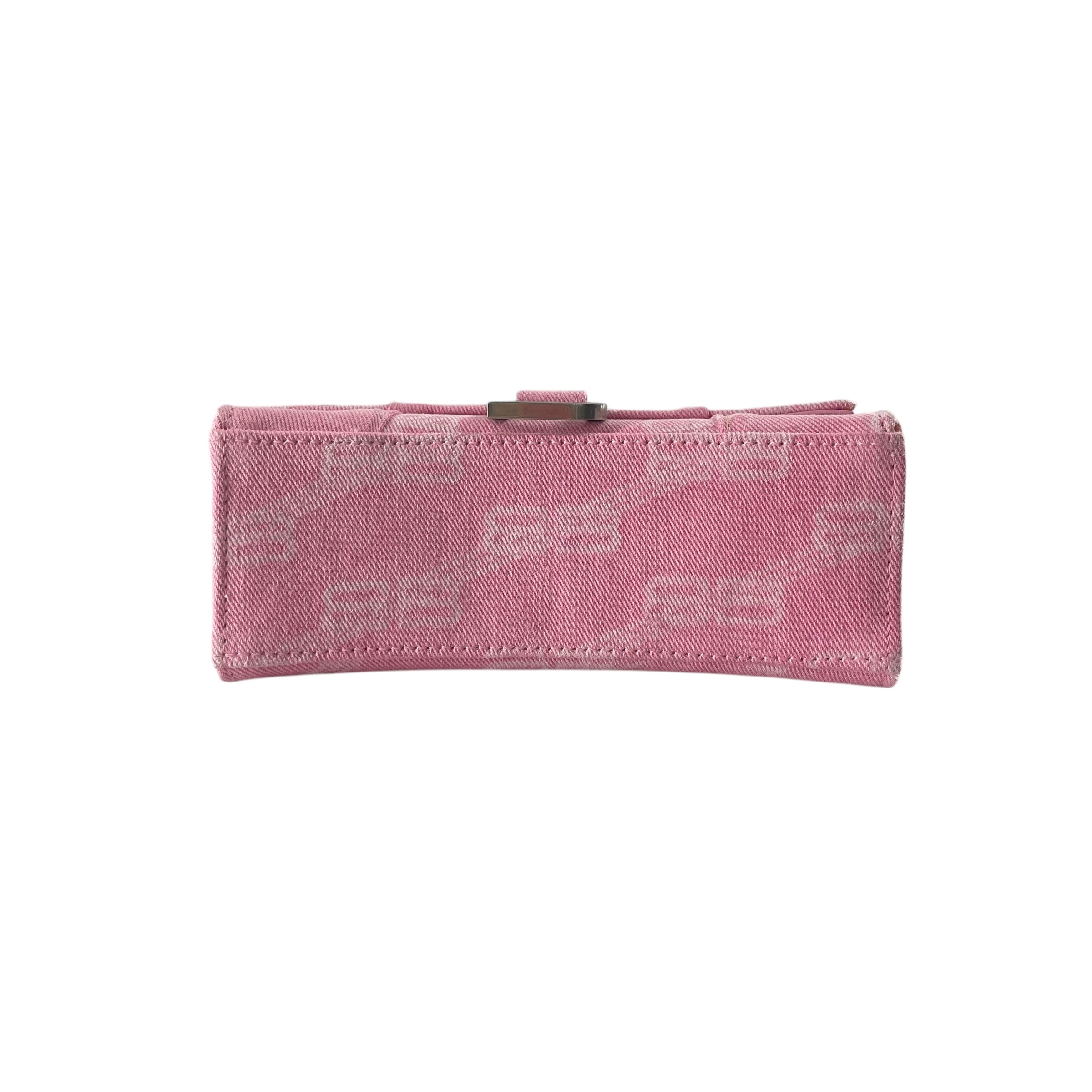 BALENCIAGA/Cross Body Bag/Monogram/Cotton/PNK/hourglass view 4