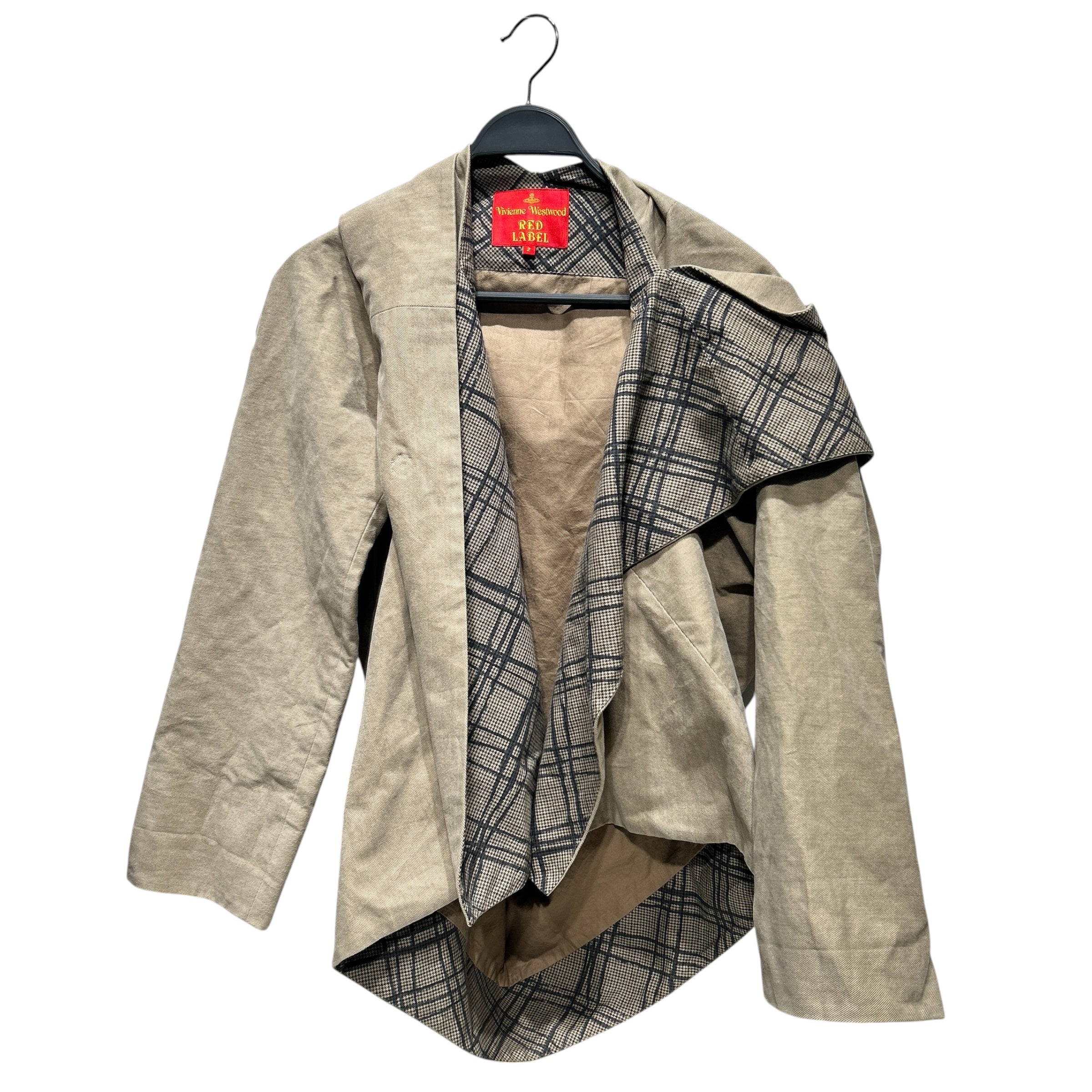 Vivienne Westwood RED LABEL/Tailored Jkt/2/Cotton/BEG/plaid lining view 1