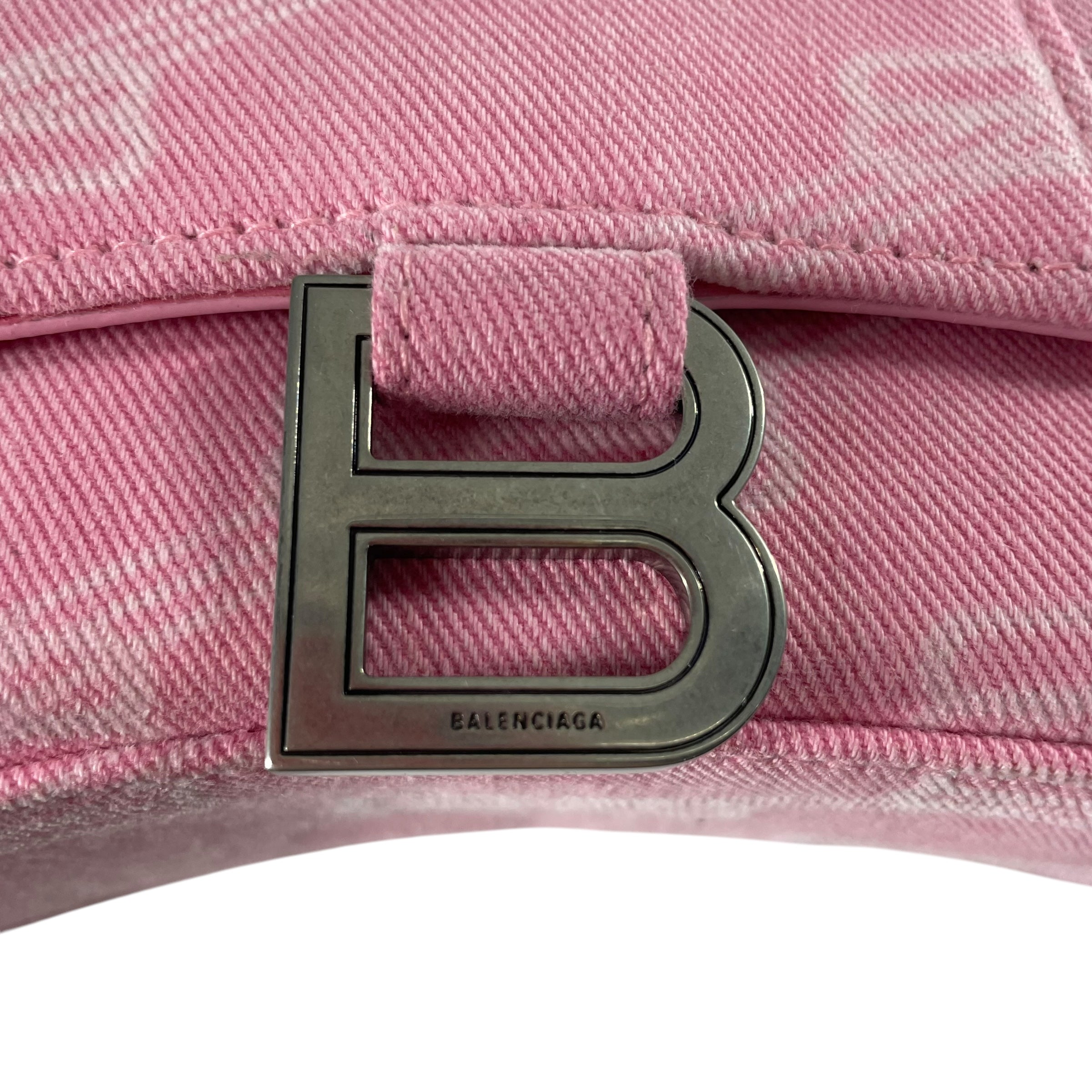 BALENCIAGA/Cross Body Bag/Monogram/Cotton/PNK/hourglass view 8