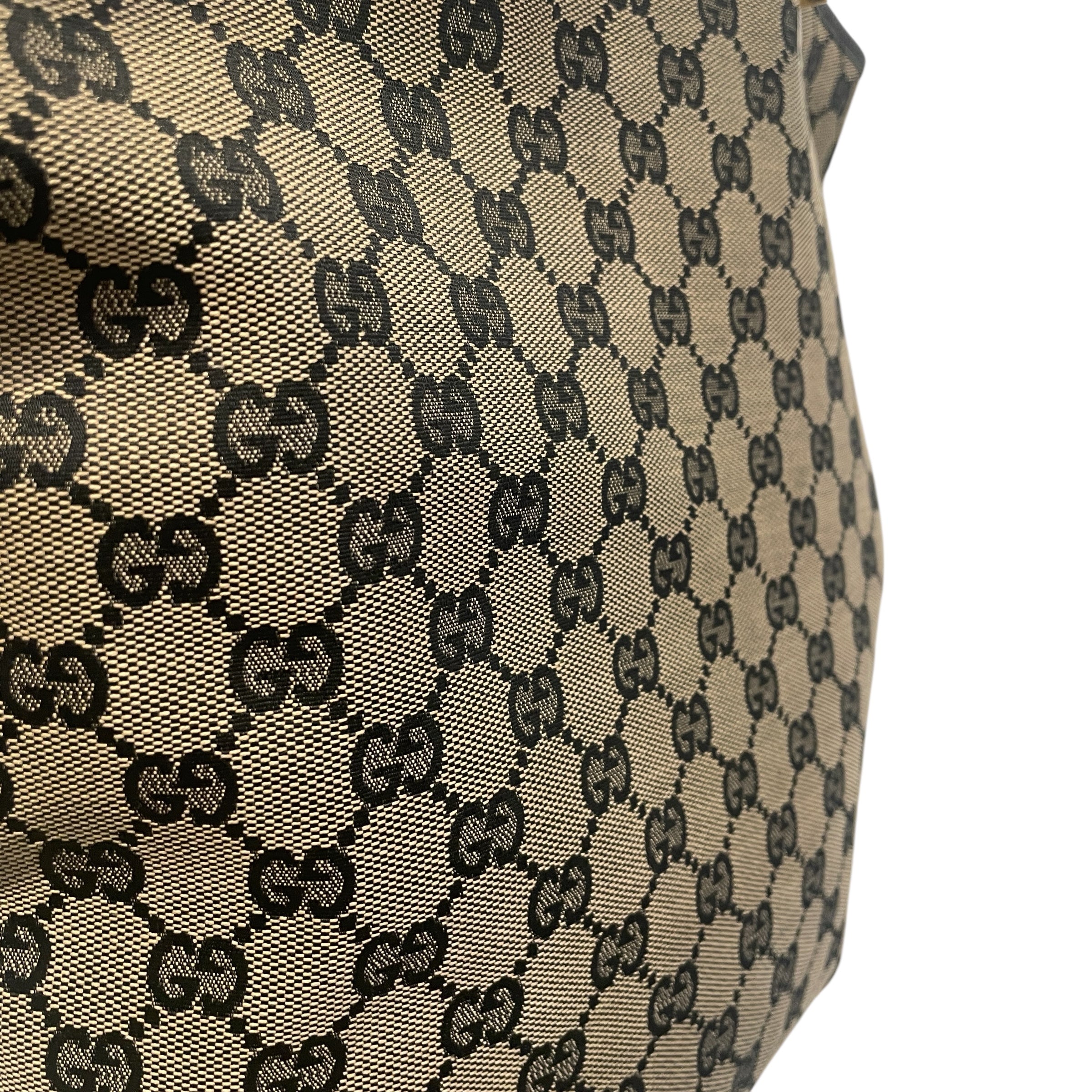 GUCCI/Hand Bag/Monogram/NVY/GG Monogram Tote w lthr trim view 6