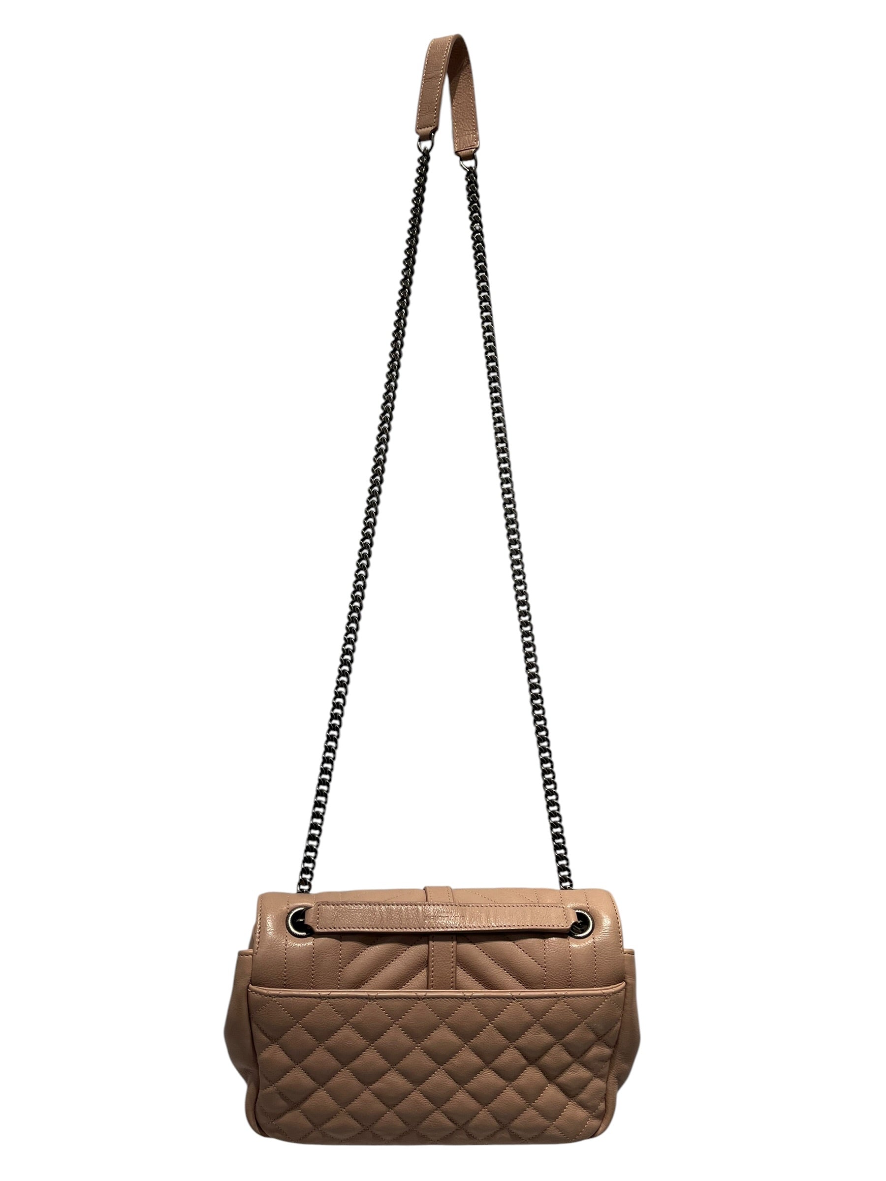 SAINT LAURENT/Cross Body Bag/Leather/PNK/QUILTED ENVELOPE view 2