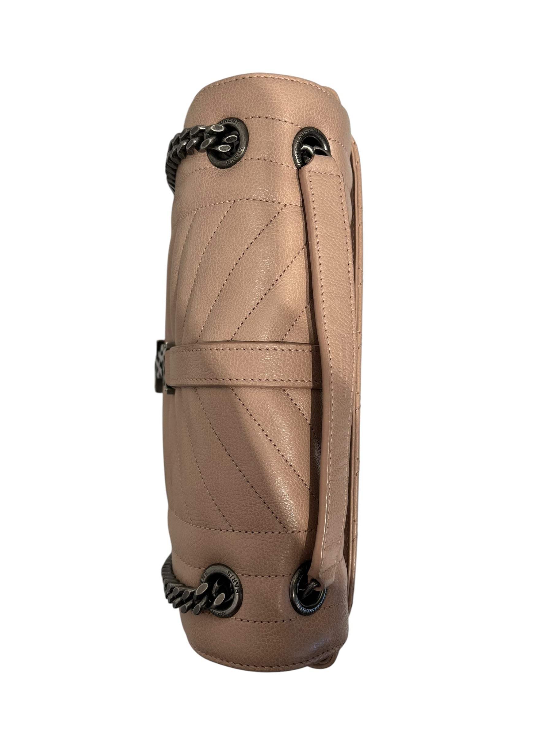 SAINT LAURENT/Cross Body Bag/Leather/PNK/QUILTED ENVELOPE view 3
