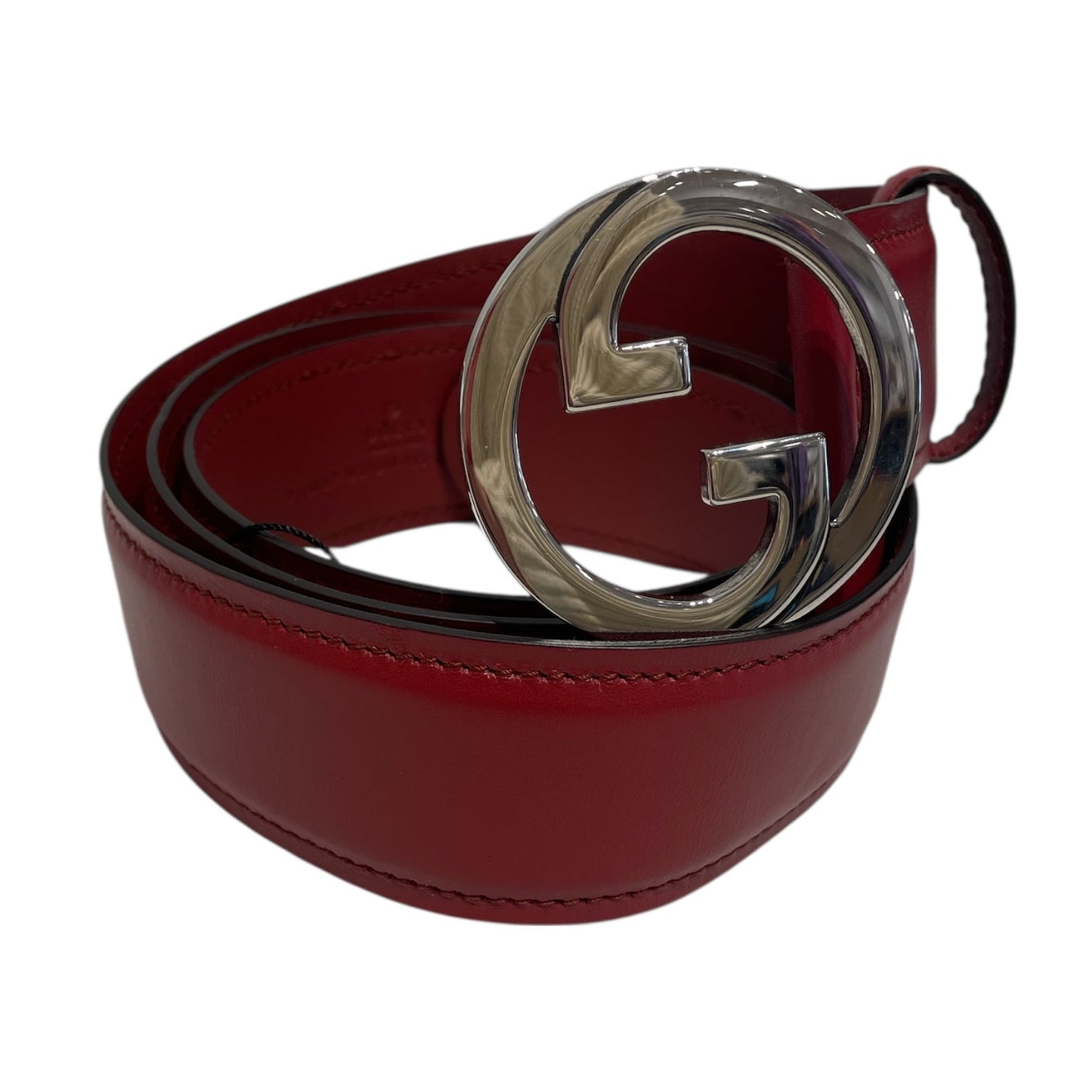 GUCCI/Belt/Leather/RED/Interlocking G Red Belt view 1