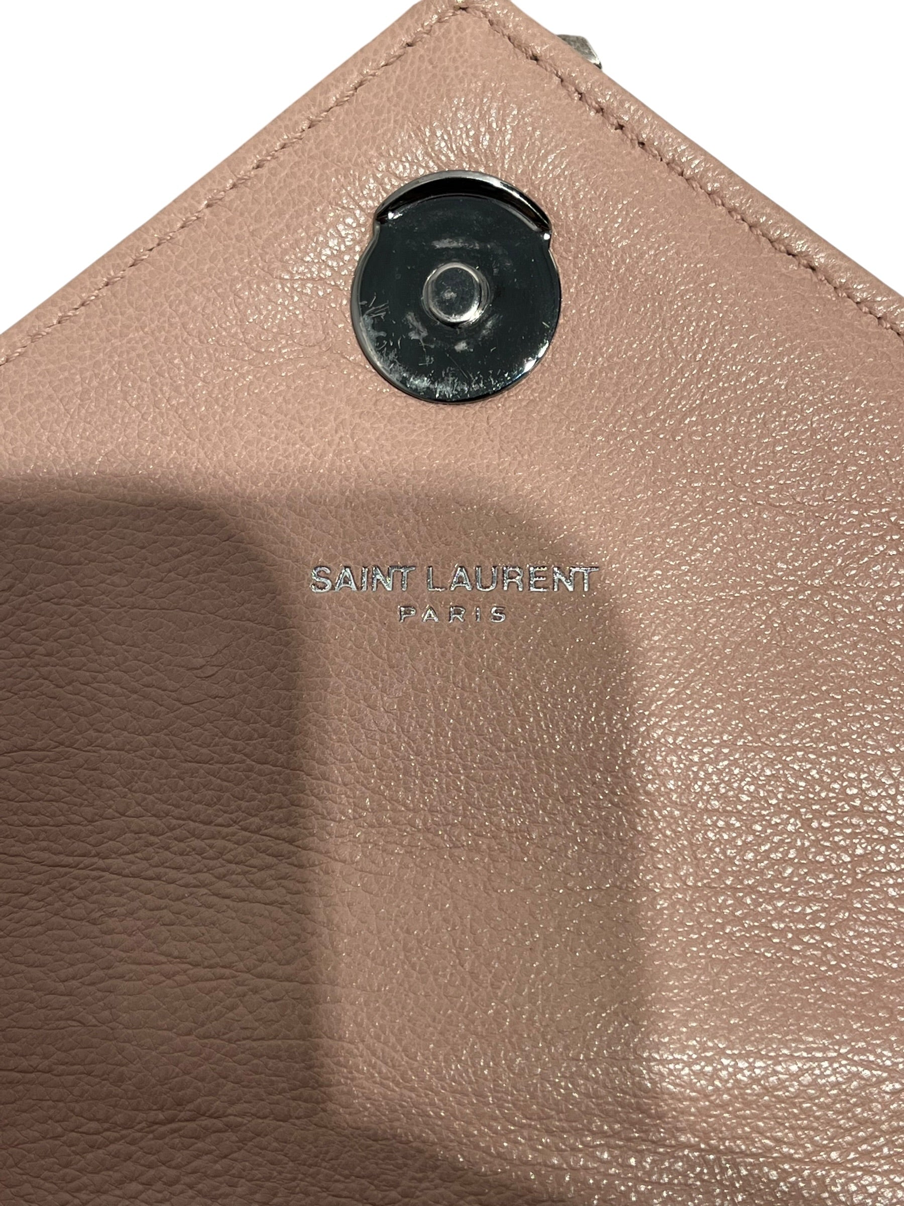 SAINT LAURENT/Cross Body Bag/Leather/PNK/QUILTED ENVELOPE view 6