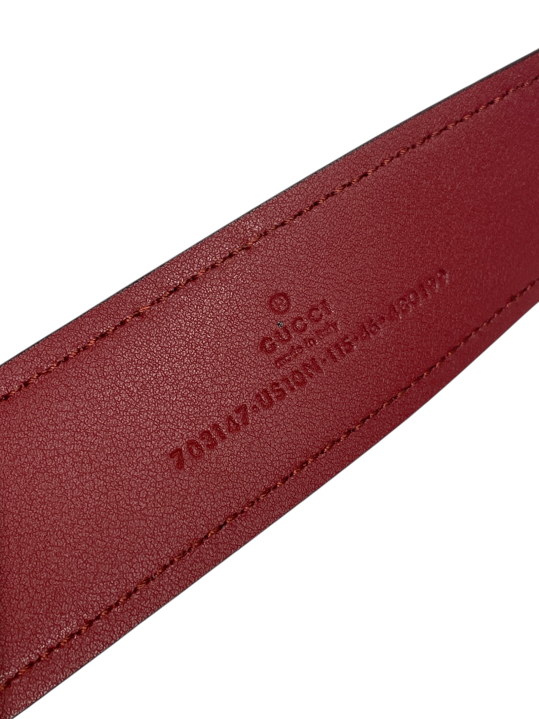 GUCCI/Belt/Leather/RED/Interlocking G Red Belt view 3