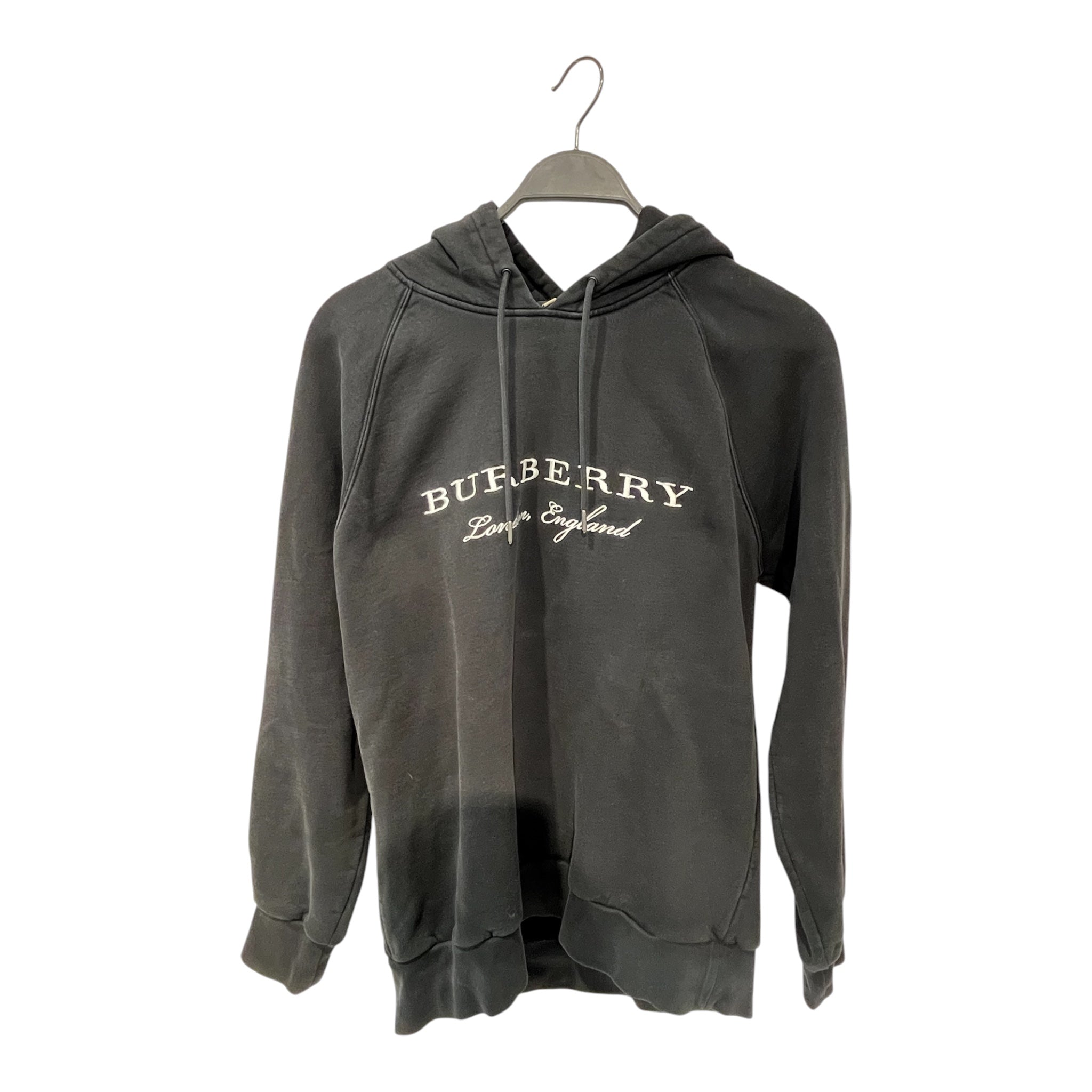 BURBERRY/Hoodie/M/Cotton/BLK/LOGO ON CHEST view 1