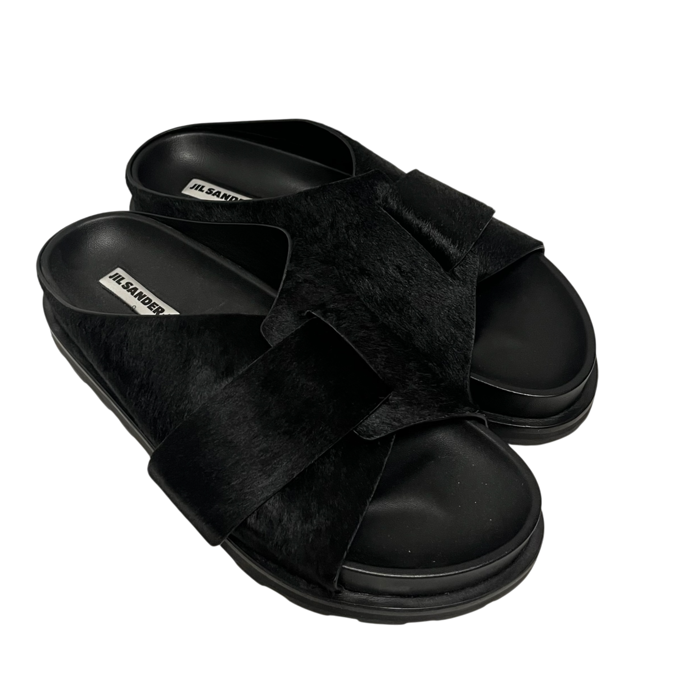 JIL SANDER/Sandals/EU 44/Leather/BLK/Ponyhair sandals view 1