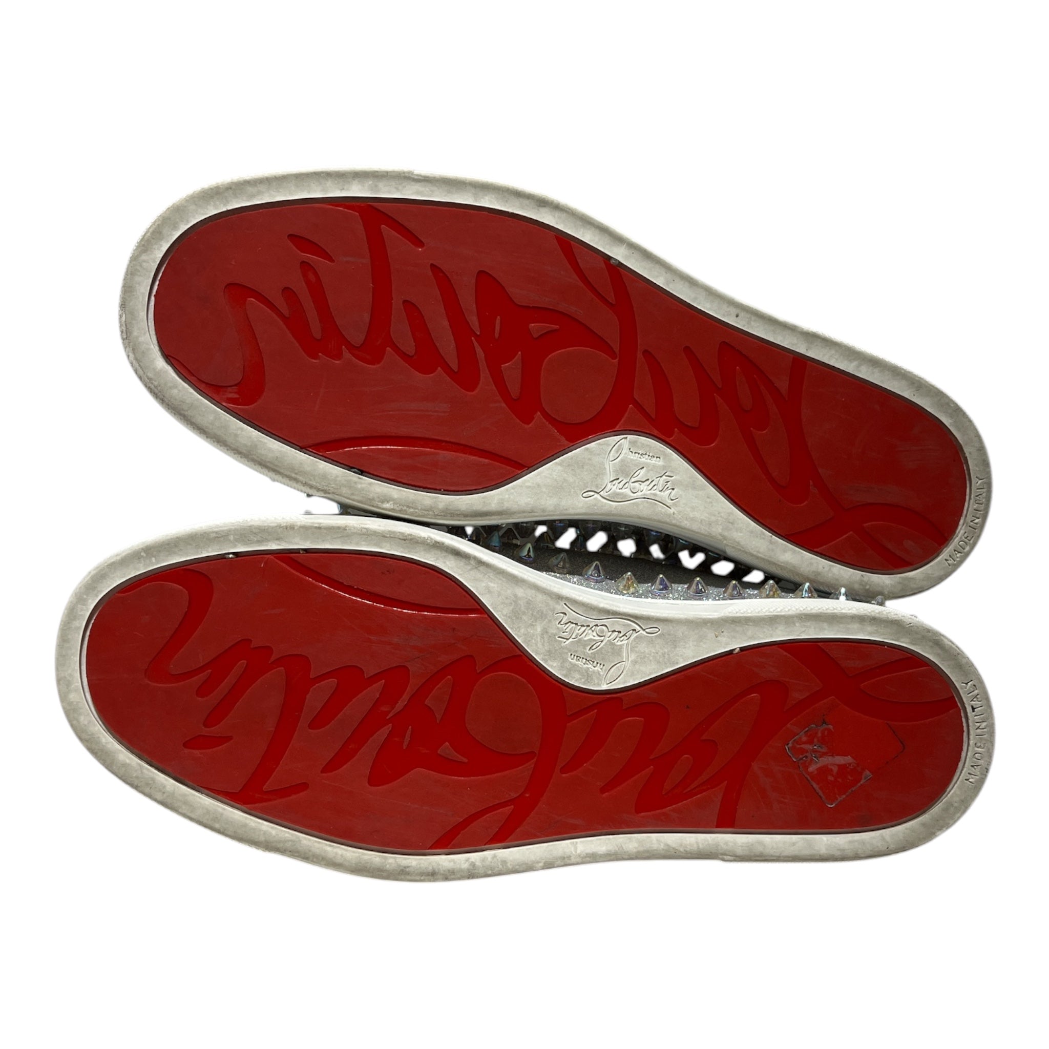 Christian Louboutin/Low-Sneakers/US 5/Leather/SLV/GLITTER SLIP ON view 4
