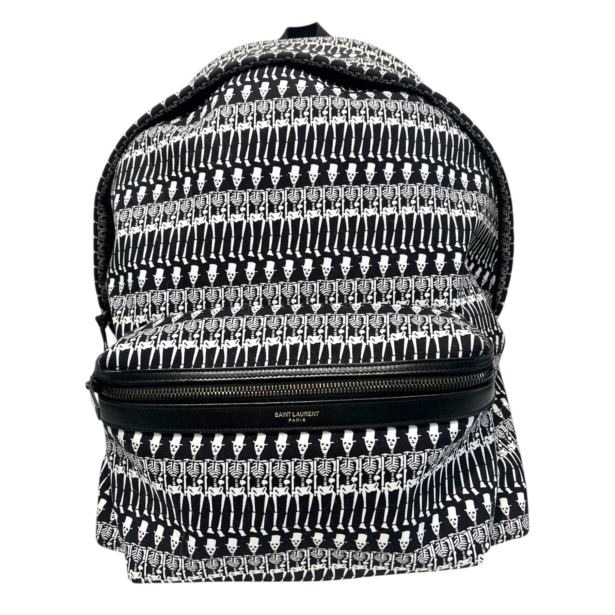 SAINT LAURENT/Backpack/All Over Print/BLK/skeleton print allover/ view 1