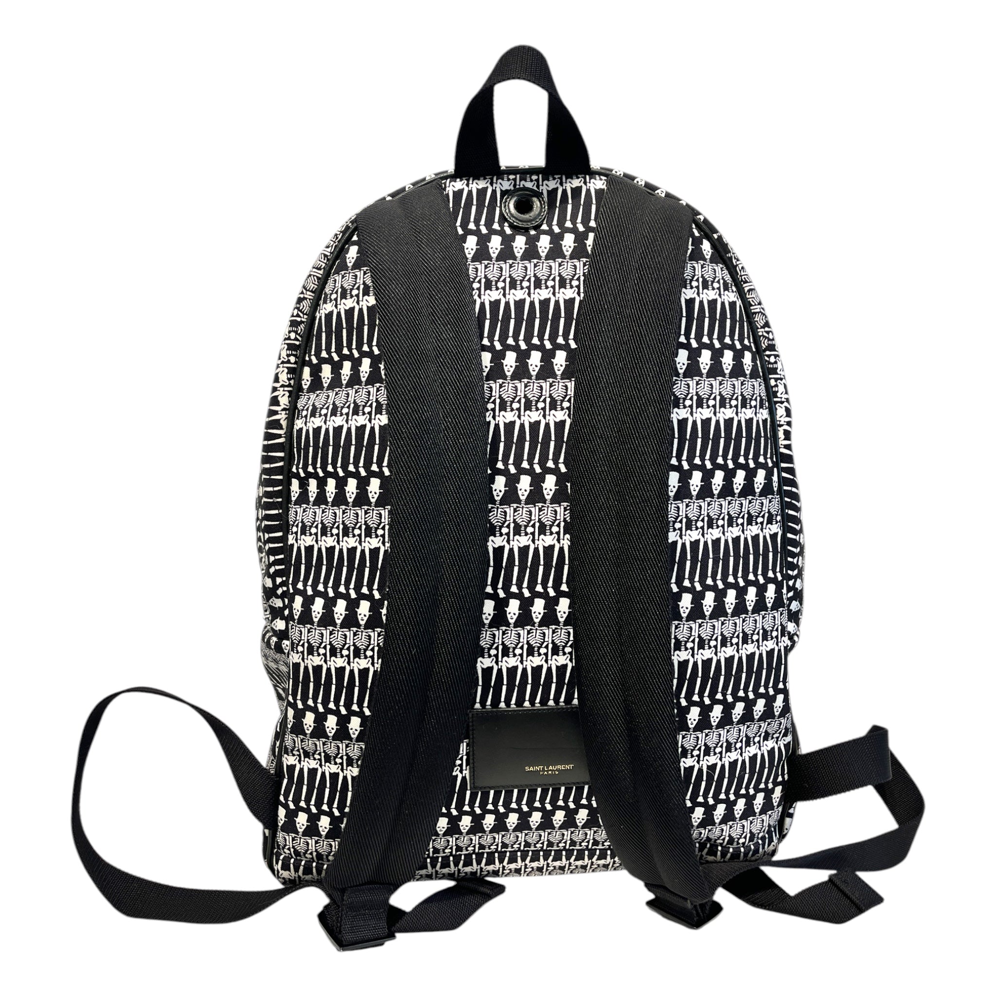 SAINT LAURENT/Backpack/All Over Print/BLK/skeleton print allover/ view 2