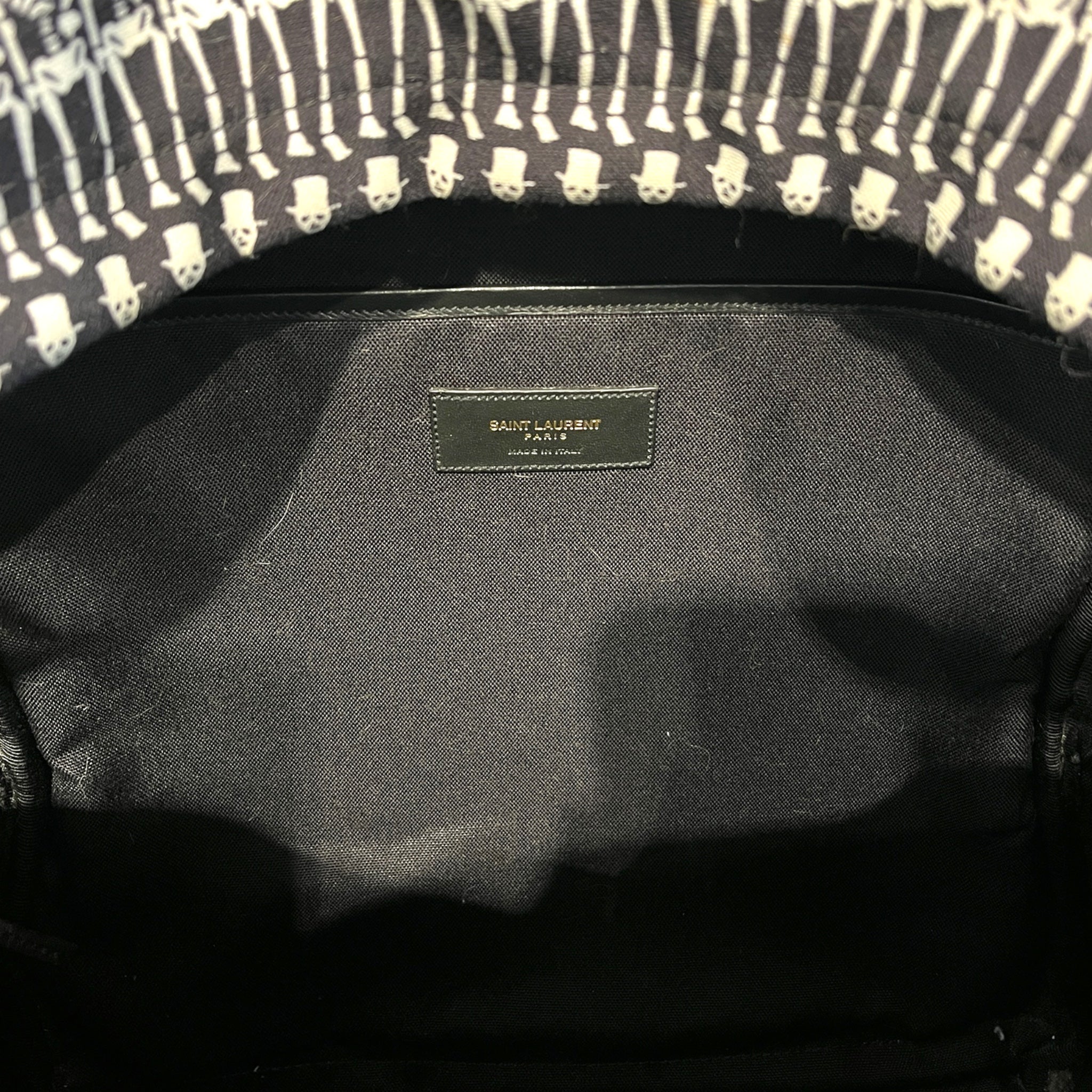 SAINT LAURENT/Backpack/All Over Print/BLK/skeleton print allover/ view 4
