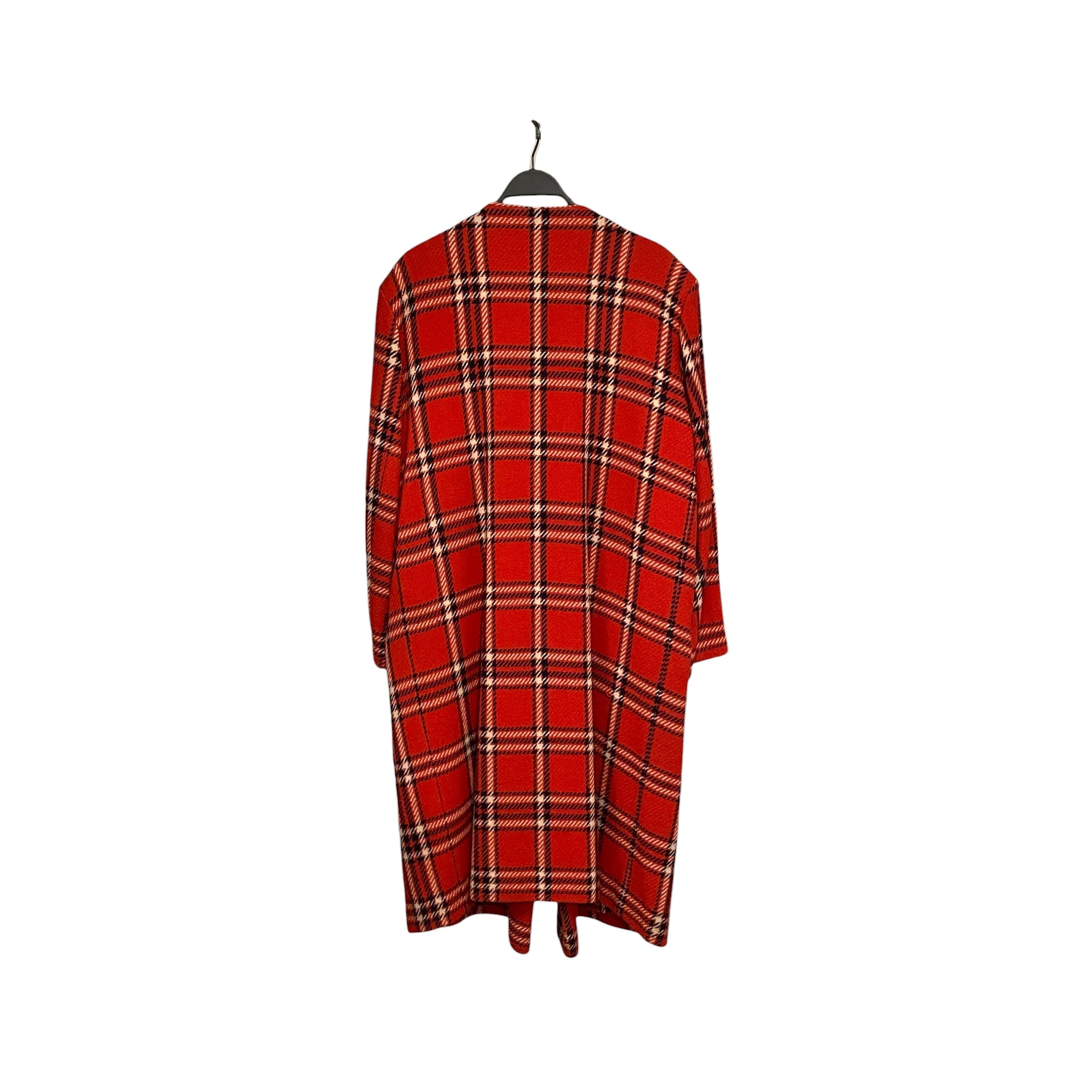 YOHJI YAMAMOTO/Trench Coat/22/Plaid/Wool/RED/OVERCOAT view 2
