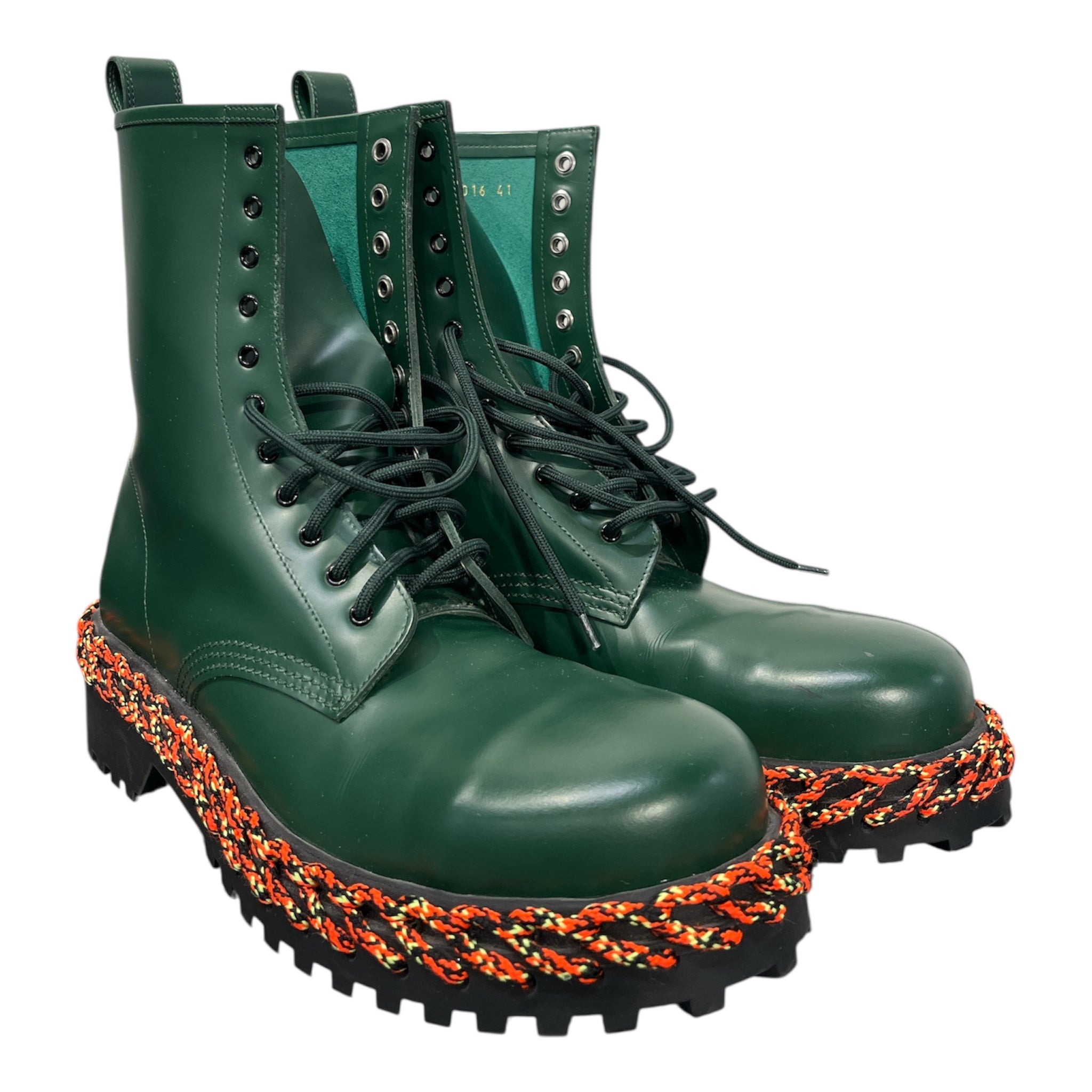BALENCIAGA/Boots/EU 41/Leather/GRN/NEONORANGELACEONSOLES view 1