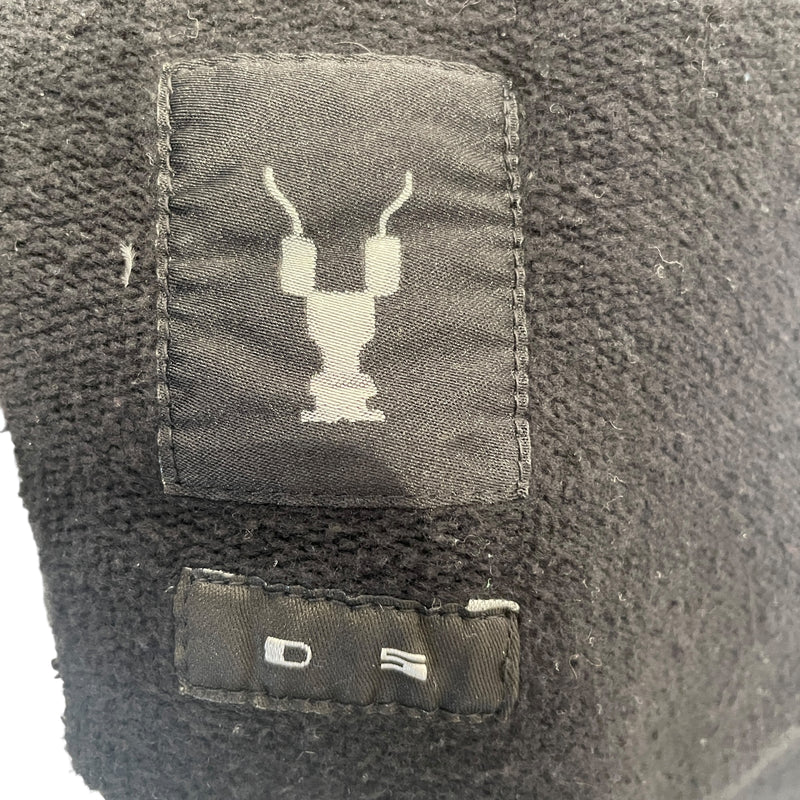 Rick Owens/Hoodie/M/Cotton/BLK/DRKSHDW Cut Out Drawstring