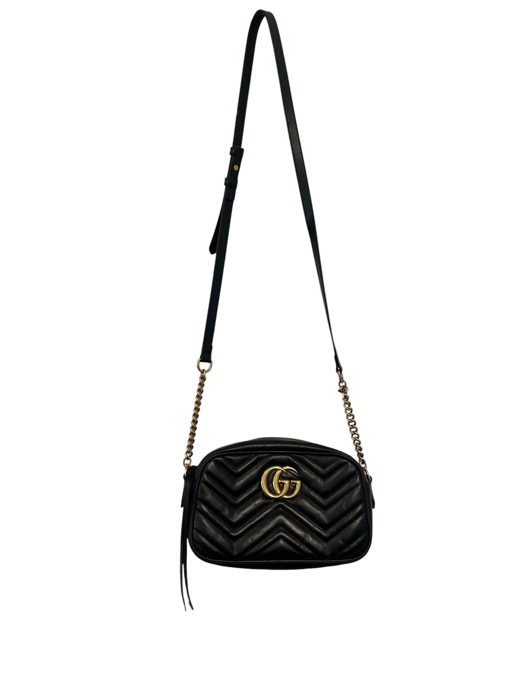 GUCCI/Cross Body Bag/Leather/BLK/GG MARMONT LEATHER view 1