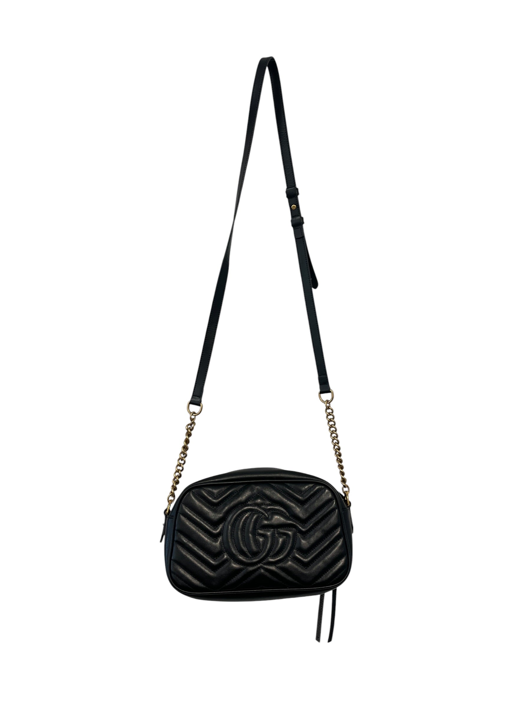 GUCCI/Cross Body Bag/Leather/BLK/GG MARMONT LEATHER view 2