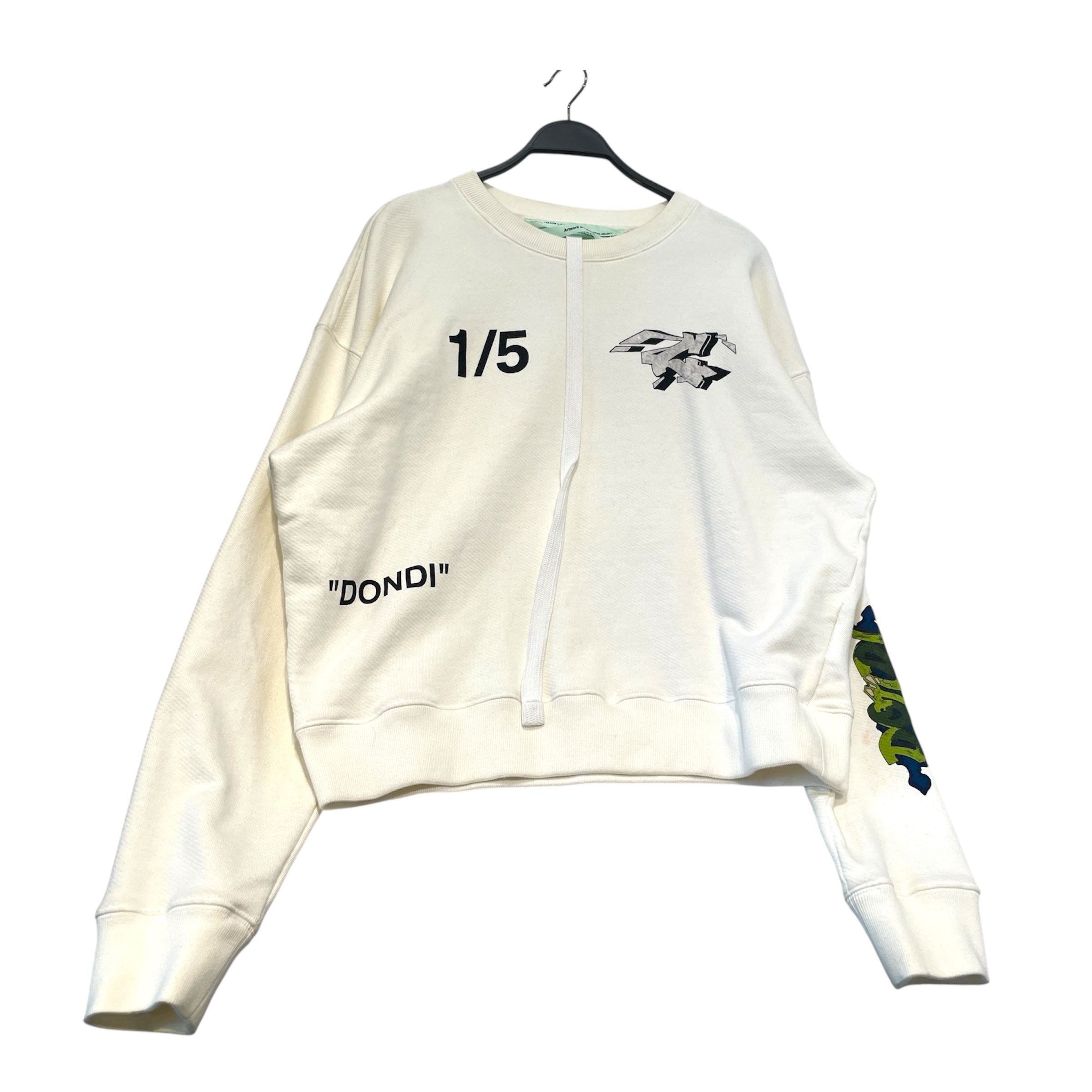 OFF-WHITE/Sweater/L/Graphic/Cotton/WHT/Pullover/F/W2017 'Dondi' 1/5 Crewneck view 1