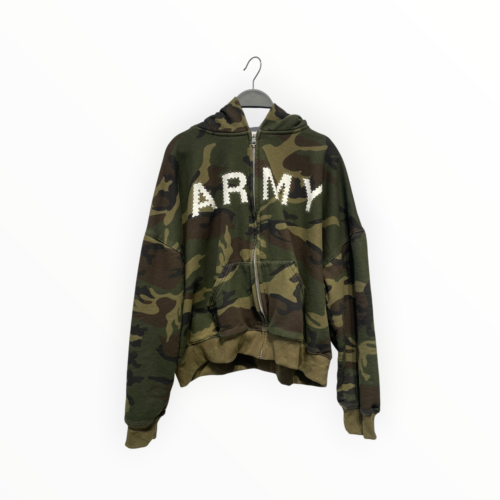 HP/Zip Up Hoodie/XL/Camouflage/Cotton/GRN/ARMY ON FRONT view 1